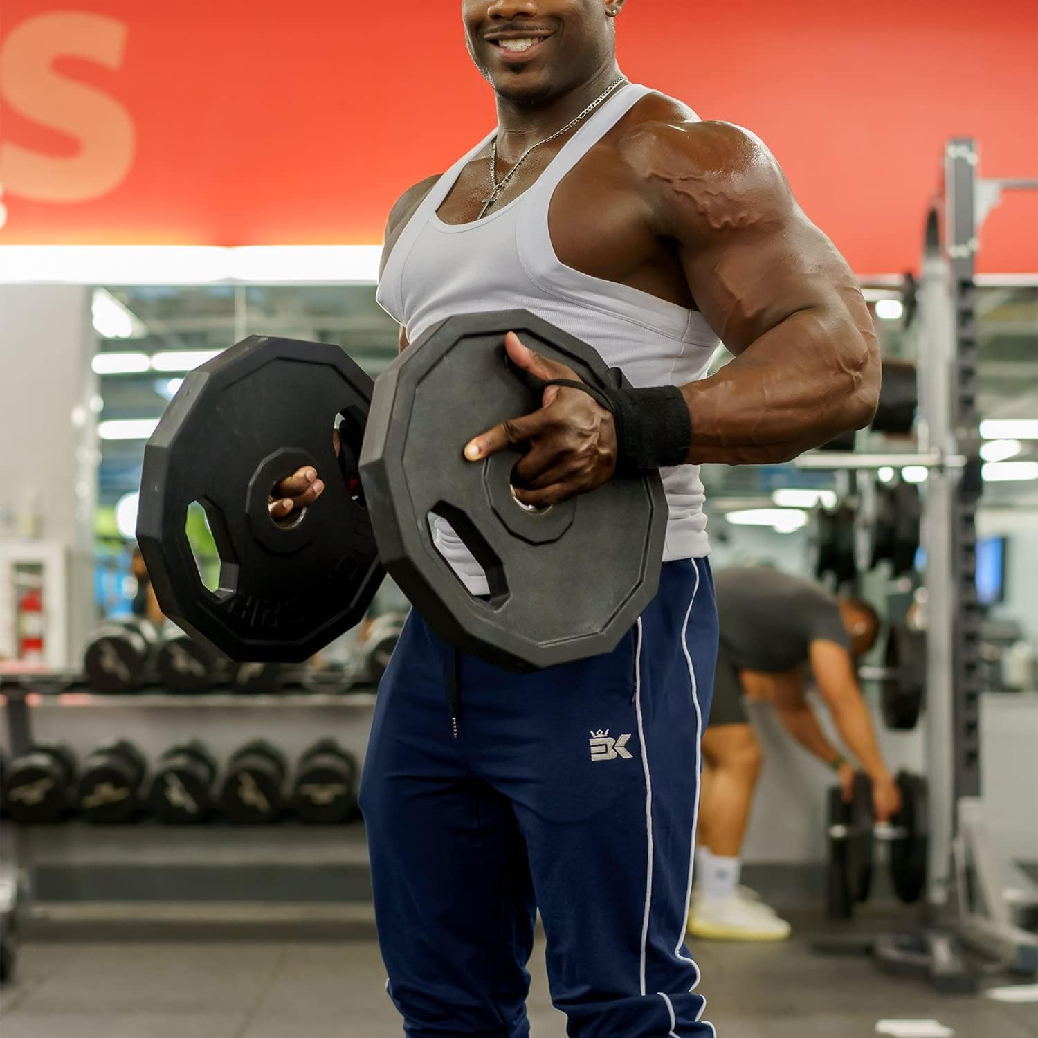 BROKIG Men's Slim Fit Workout Joggers Pants, Casual Breathable Gym Training Tapered Sweatpants with Zipper Pockets