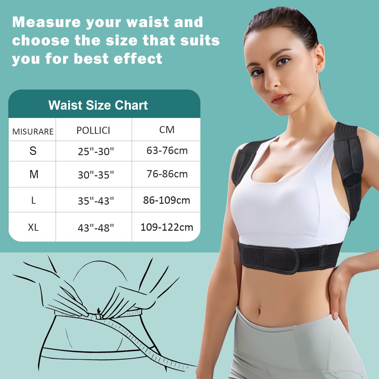 Fascia Correttore Postura Spalle Schiena: Supporto Lombare Uomo Donna - Busto Posturale Dritta Cintura Tutore Elastica - Cervicale Dritte Sostegno Ortopedico Raddrizza Spalla Fasce Collo Posture (S)