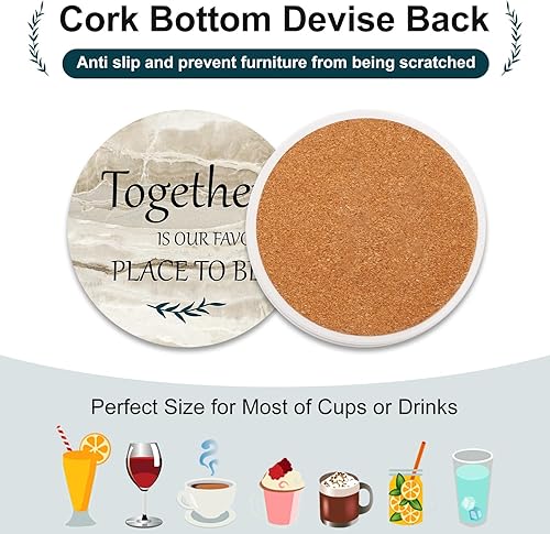 Miniatura 3 de Los mejores regalos de inauguración de la casa para el nuevo hogar, juego de 6 posavasos de cerámica para decoración de mesa de café de granja al