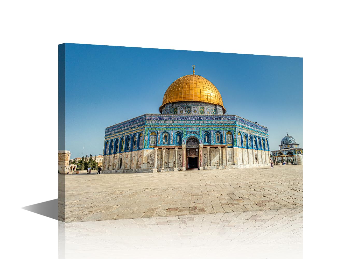 TISHIRON Mosque of Al-aqsa Canvas Wall Art Jerusalem Israel Home Decor for Living Room Cultural Religion 1 Piece Posters and Prints Pictures Artwork Framed Stretched Ready to Hang (16''Wx 24''H) โ image 1