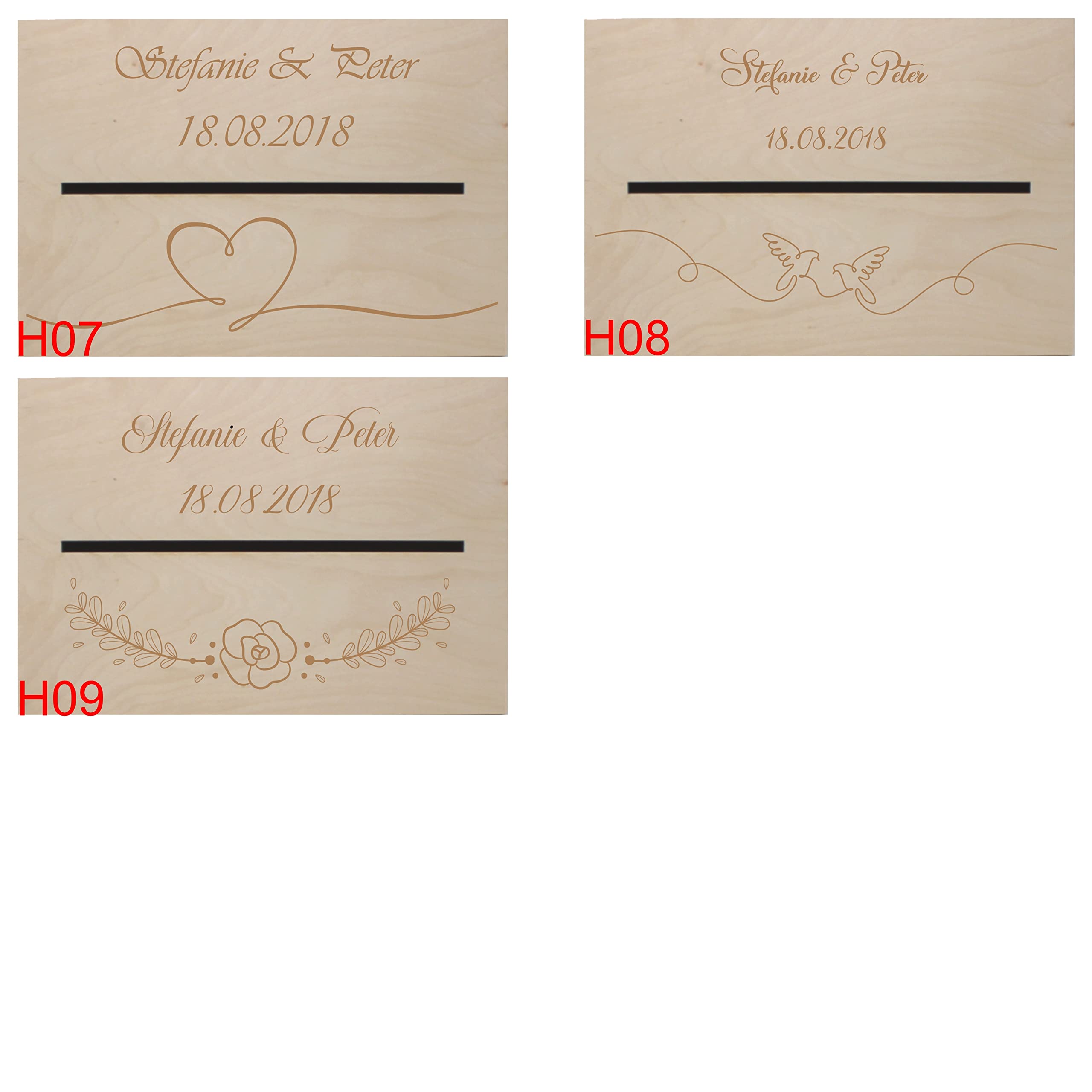 Generisch Personalisierte Geldbox Kartenbox Briefbox Hochzeitskartenkiste mit Klappdeckel Box zur Hochzeit naturbelassen (XXL Natur)
