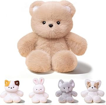Teddy Bear Stuffed Animal - 16 Inch Cute Teddy Bear Plush Toy Pillow for Kids & Adults, Huggable Easter Stuffed Animals Party Gifts Plush Toys, 0.66 lbs