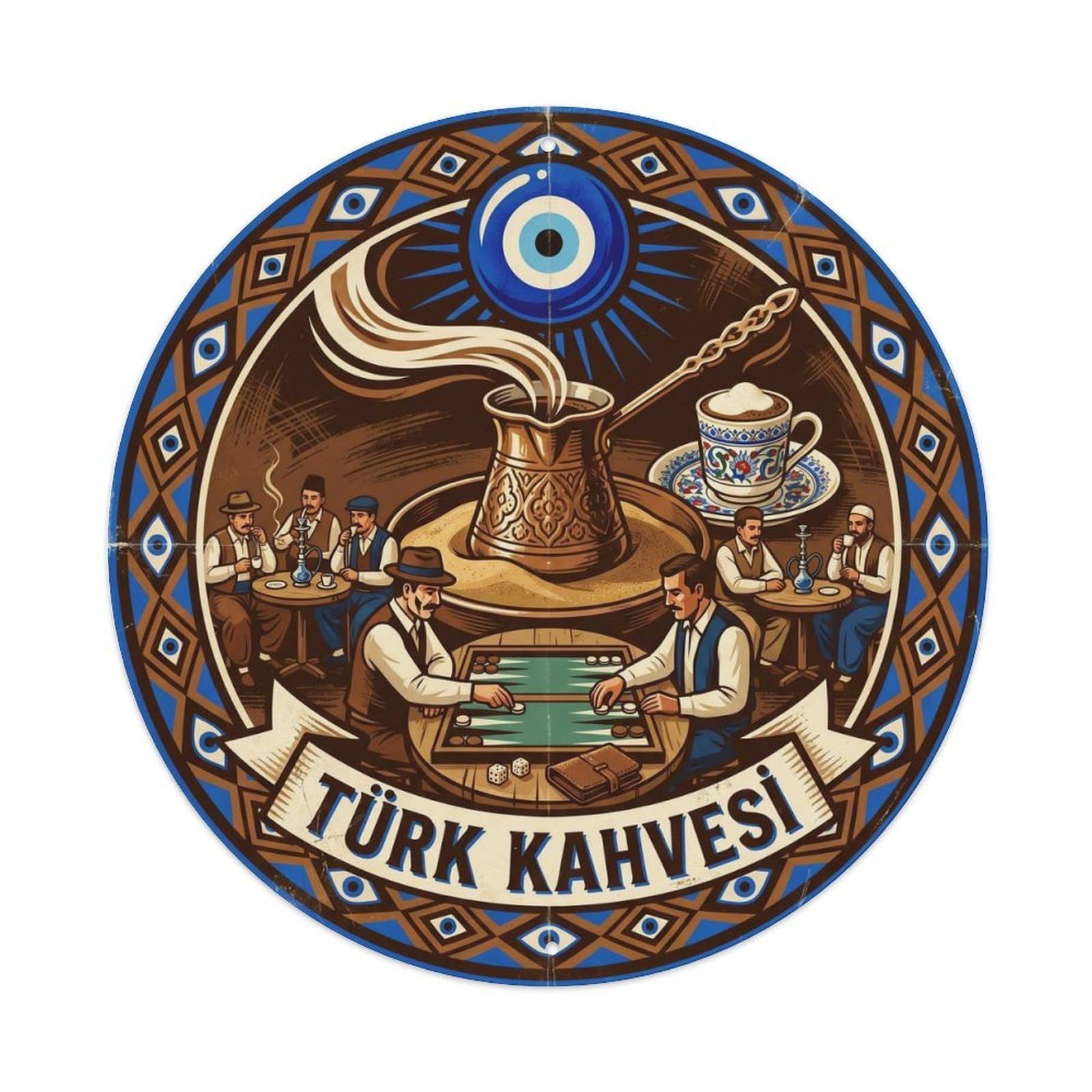 Turkish Coffee Cafe Travel Food Market Heritage Graphic Metal Tin Sign