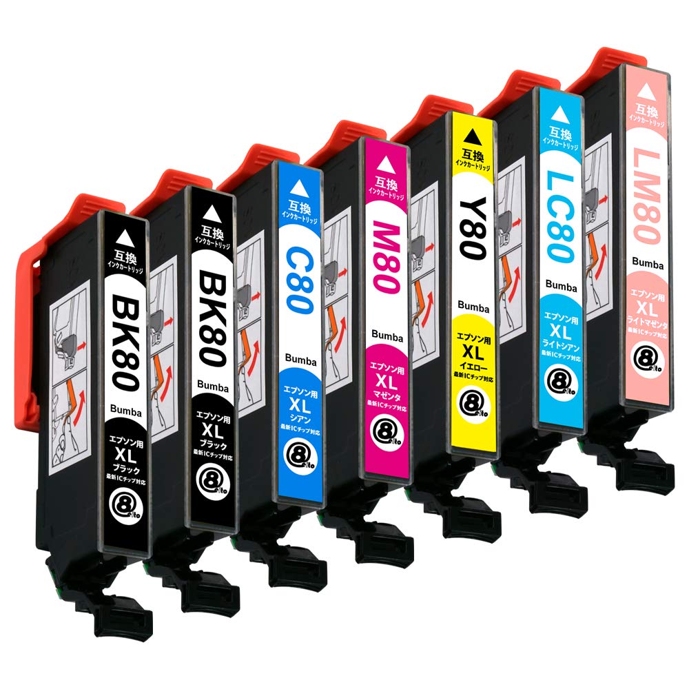 Amazon.co.jp: EPSON（ エプソン用 ）IC6CL80L (BK×2/C/M/Y/LC/LM) 7本