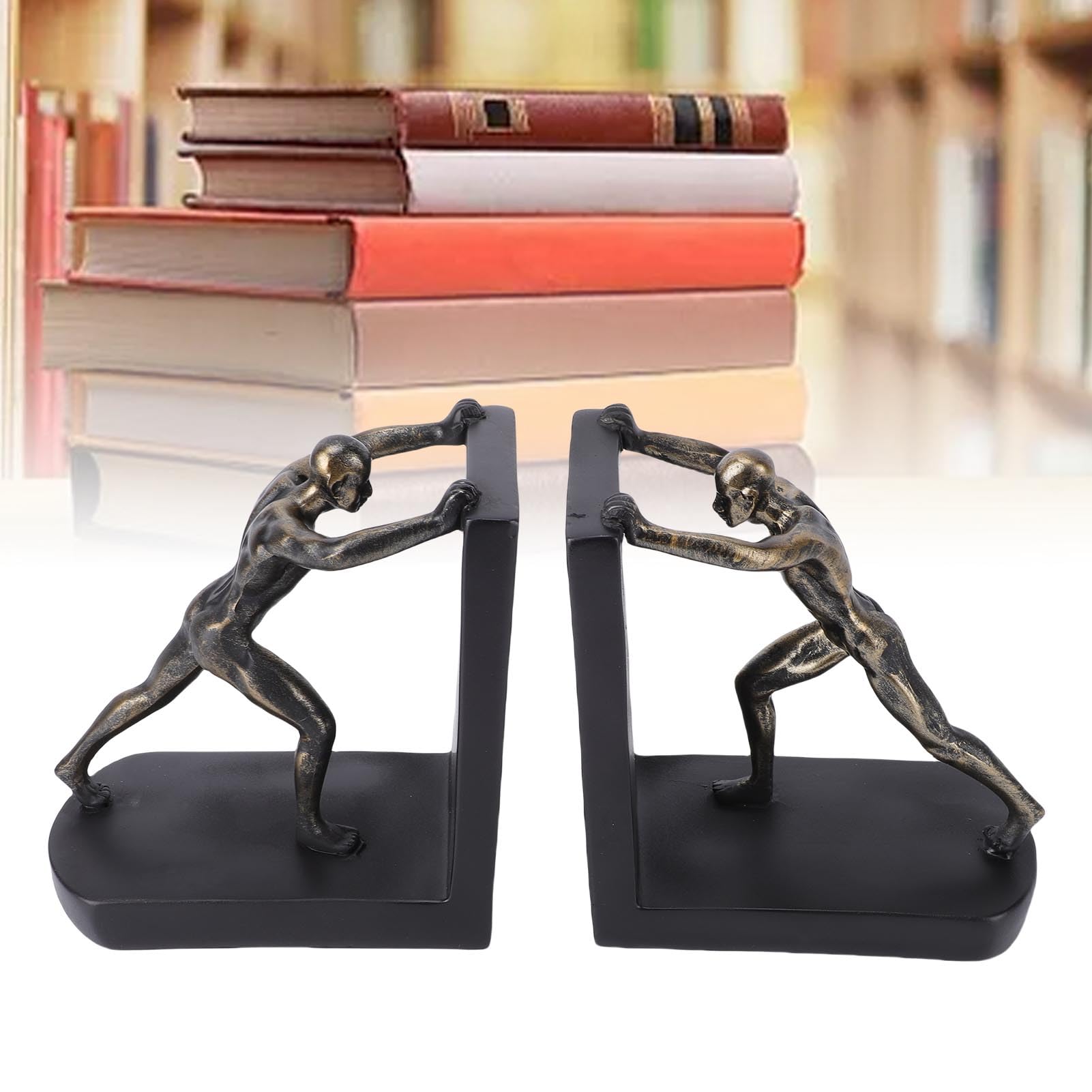 Tissting Serre Livres Décoratifs Figure Humaine en Résine pour Bureau Lot de 2