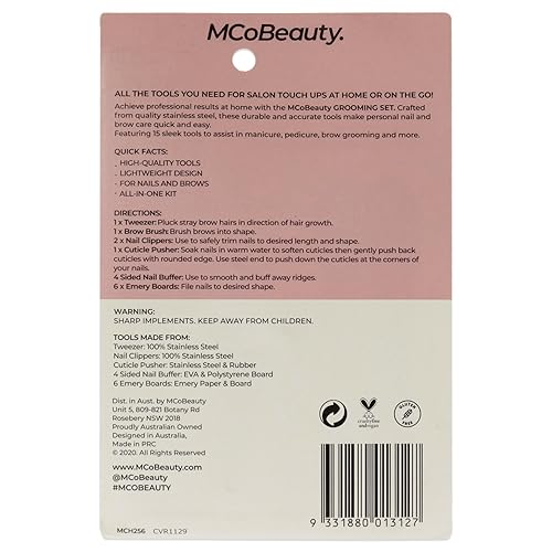 Miniatura 2 de MCoBeauty Juego de artículos esenciales de aseo  Calidad de salón en casa y en movimiento  Cuidado rápido y fácil de uñas y cejas  Fabricado con