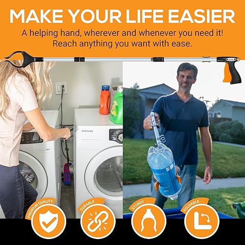 Miniatura 3 de EZPIK Herramienta de agarre plegable profesional de 43 pulgadas para personas mayores, herramienta de alcance para personas mayores, recogedor de