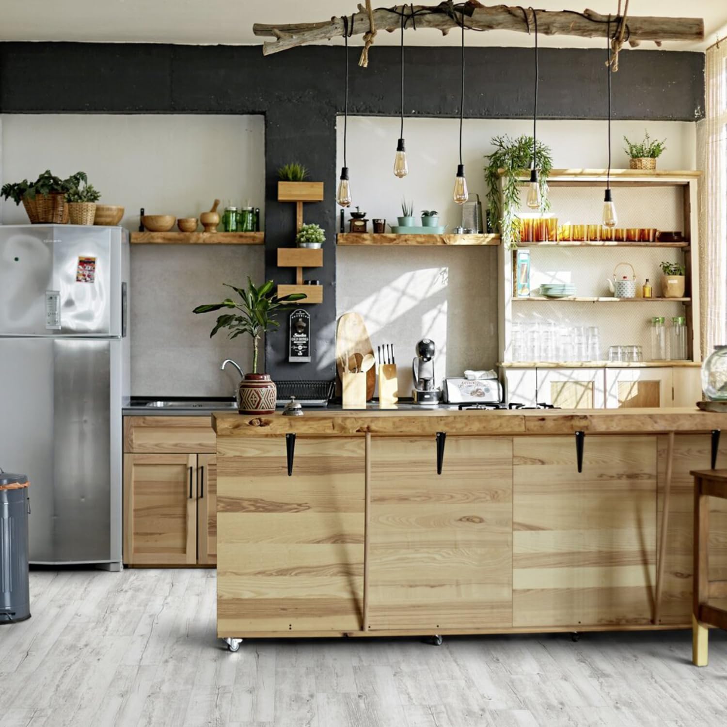 MASTERBRICO Pavimento PVC Adesivo Effetto Legno - Listoni 15,2 x 91,4 cm - Spessore 2.0 mm, Finto Parquet Laminato per Interni - Impermeabile, Facile da Installare - Confezione 2.20mq