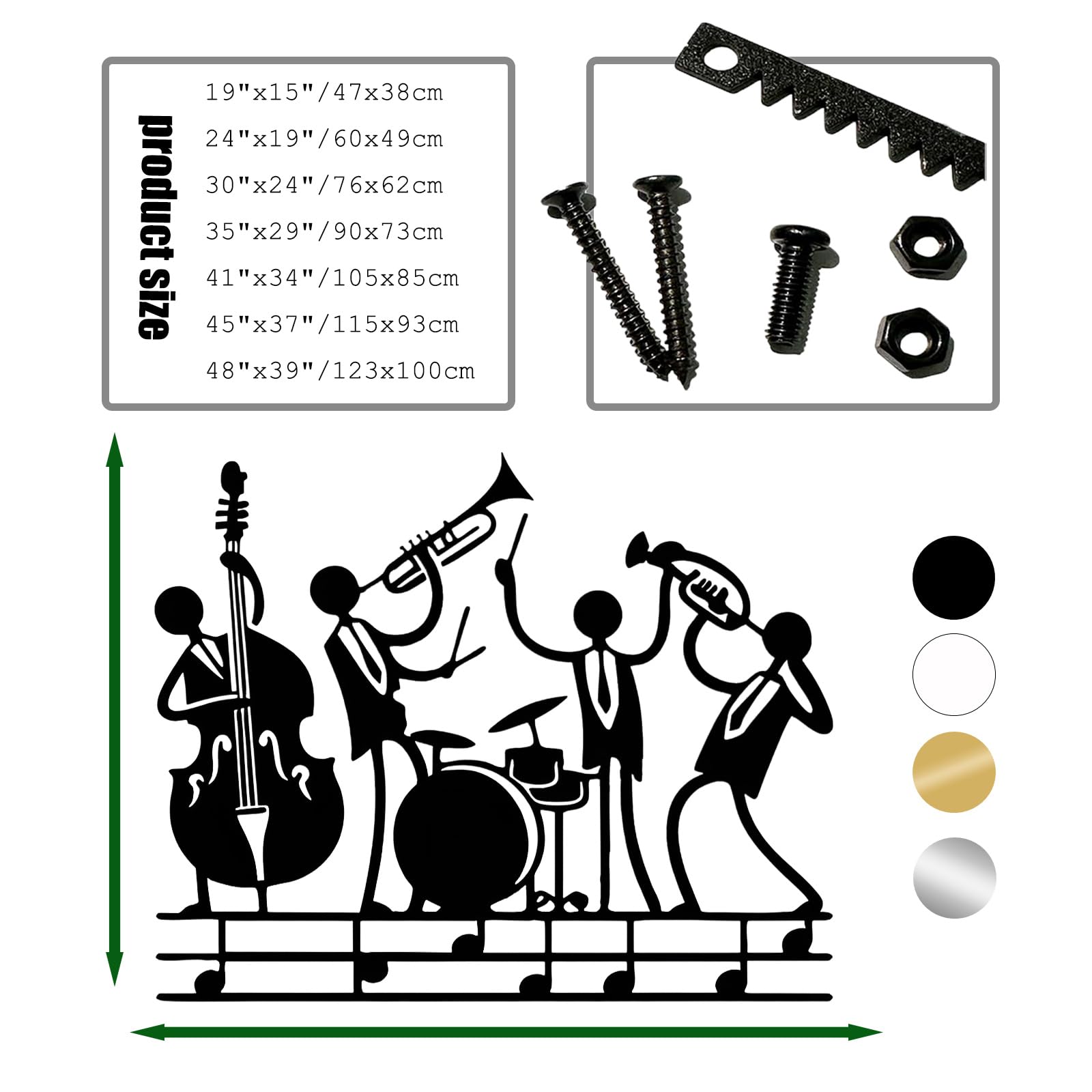 Decorazione da Parete in Metallo con Musica Jazz Astratta Decorazione per La Stanza Musicale Studio di Musica Decorazione da Parete per Soggiorno Camera da Letto Regalo per Musicista
