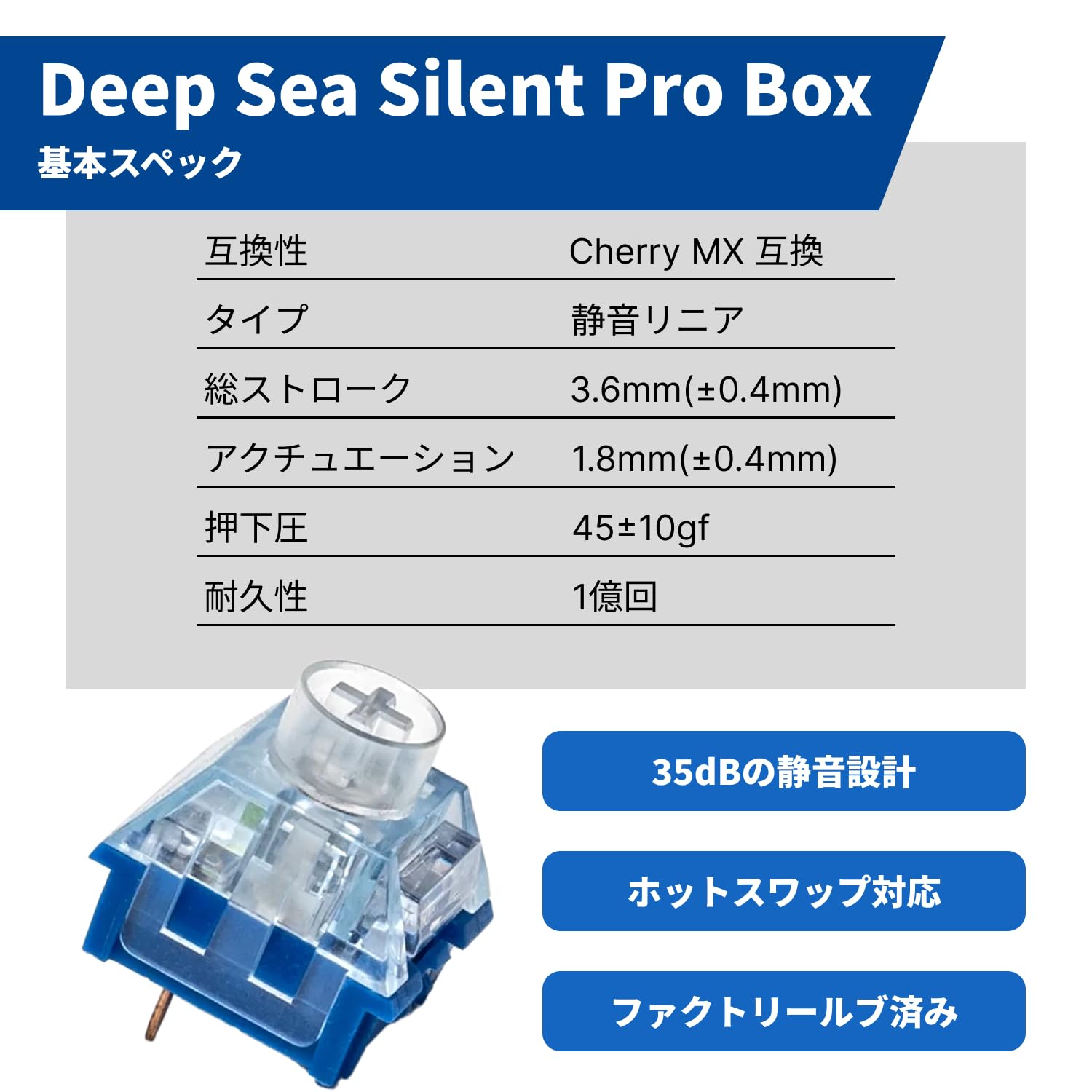 Amazon.co.jp: Kailh Deep Sea Silent Pro Box サイレントリニア キー