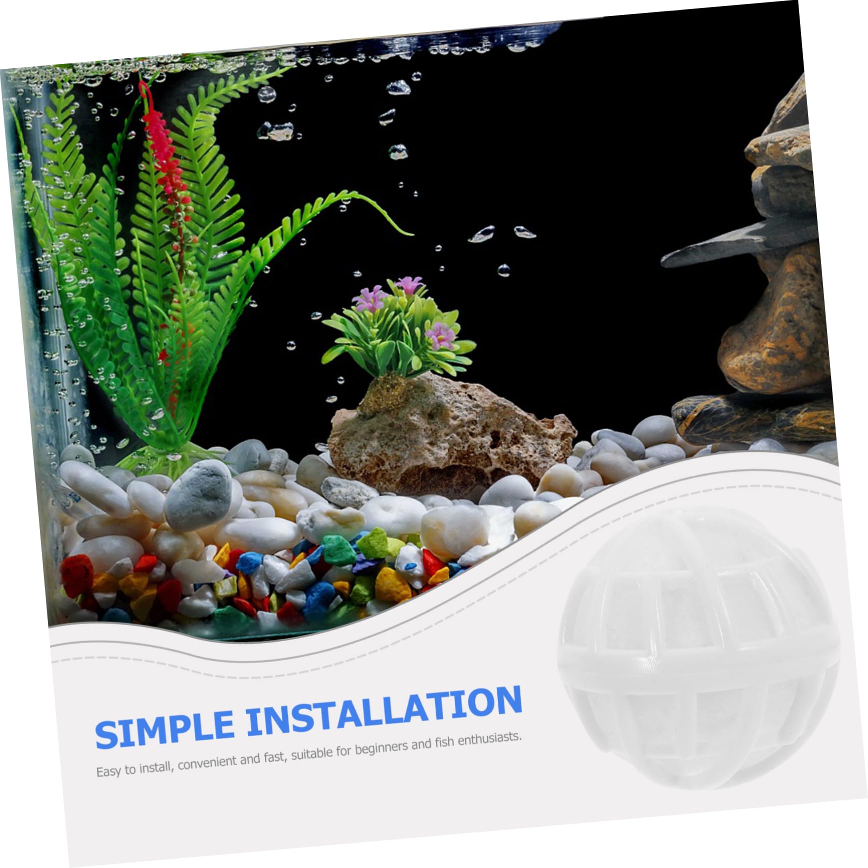 BESPORTBLE 100 Piezas Material De Filtro De Tanque De Peces Acuario Bio Bolas Filtro De Pecera Bolas De Filtro De Piscina Filtro De Tanque De Tortuga Pequeña Bola De Filtro Abdominales