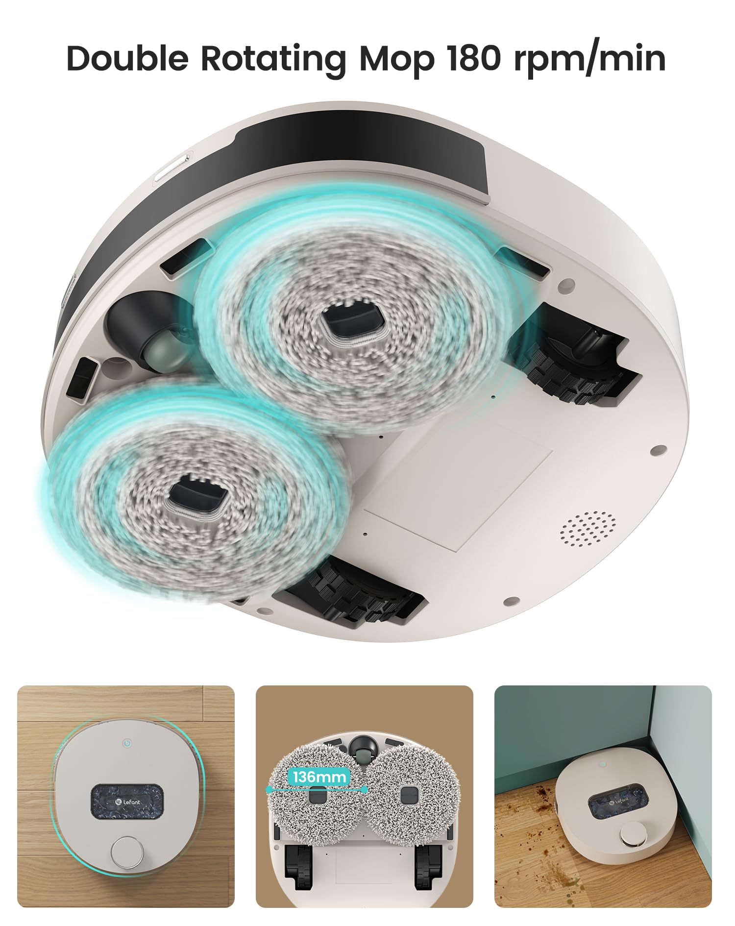 Trapeador robot autolimpiante T1, sensores inteligentes Lidar dToF, alfombra sin movimiento, tanque de agua grande de 5 L, trapeador de lavado y secado de aire caliente a 40°, compatible con 2