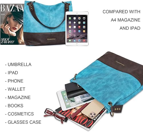 Miniatura 5 de Montana West Bolso Hobo para mujer con asa superior y bolsillos con cremallera