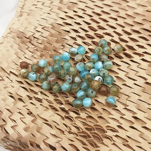 Miniatura 4 de Cuentas acrílicas de 0.236 pulgadas, 600 piezas de patrones de mármol, cuentas sueltas redondas para hacer joyas, pulseras y collares