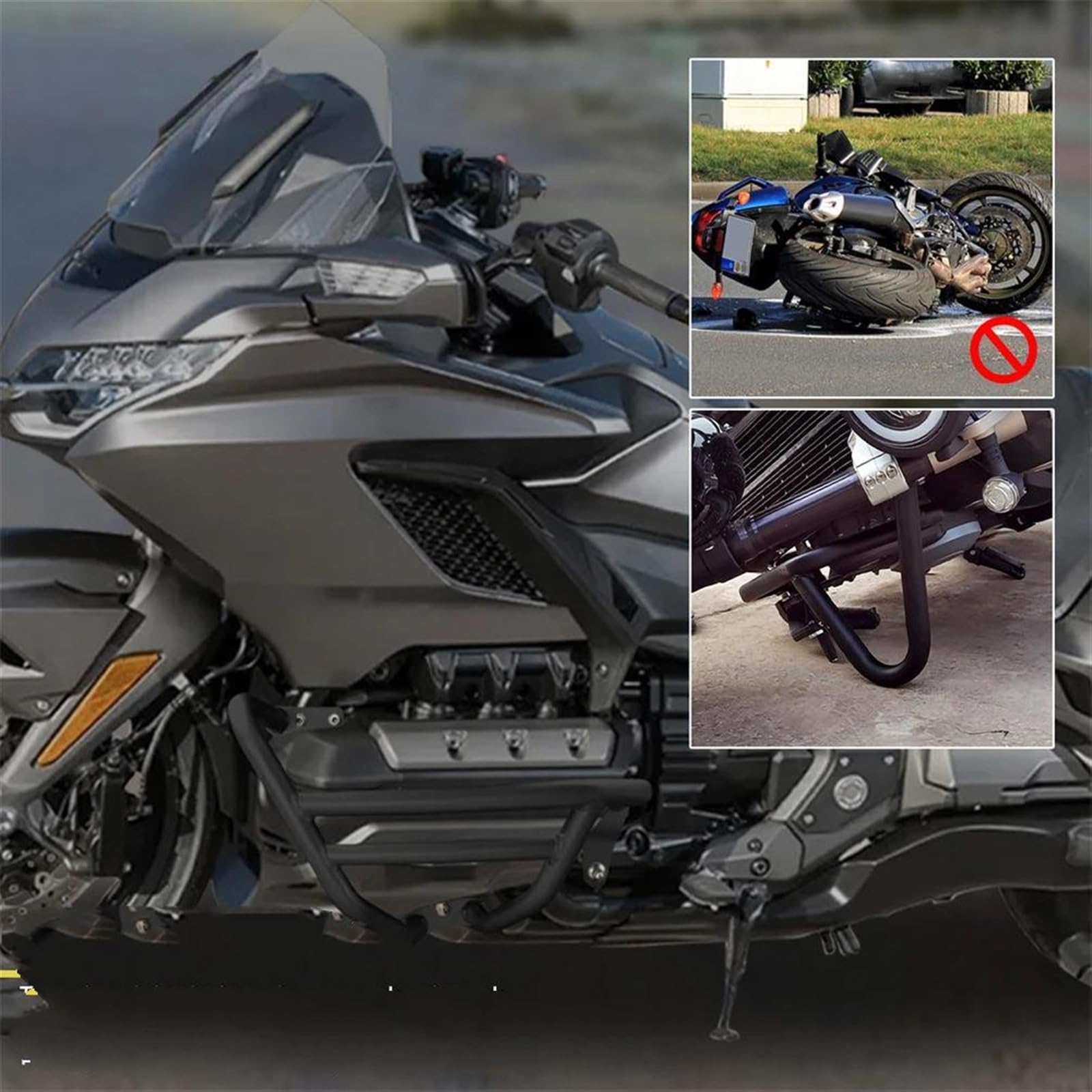 Pare-chocs De Protection Moteur Pour Honda Gold Wing 1800 2018-2023 - Barre De Protection En Acier Inoxydable Noir