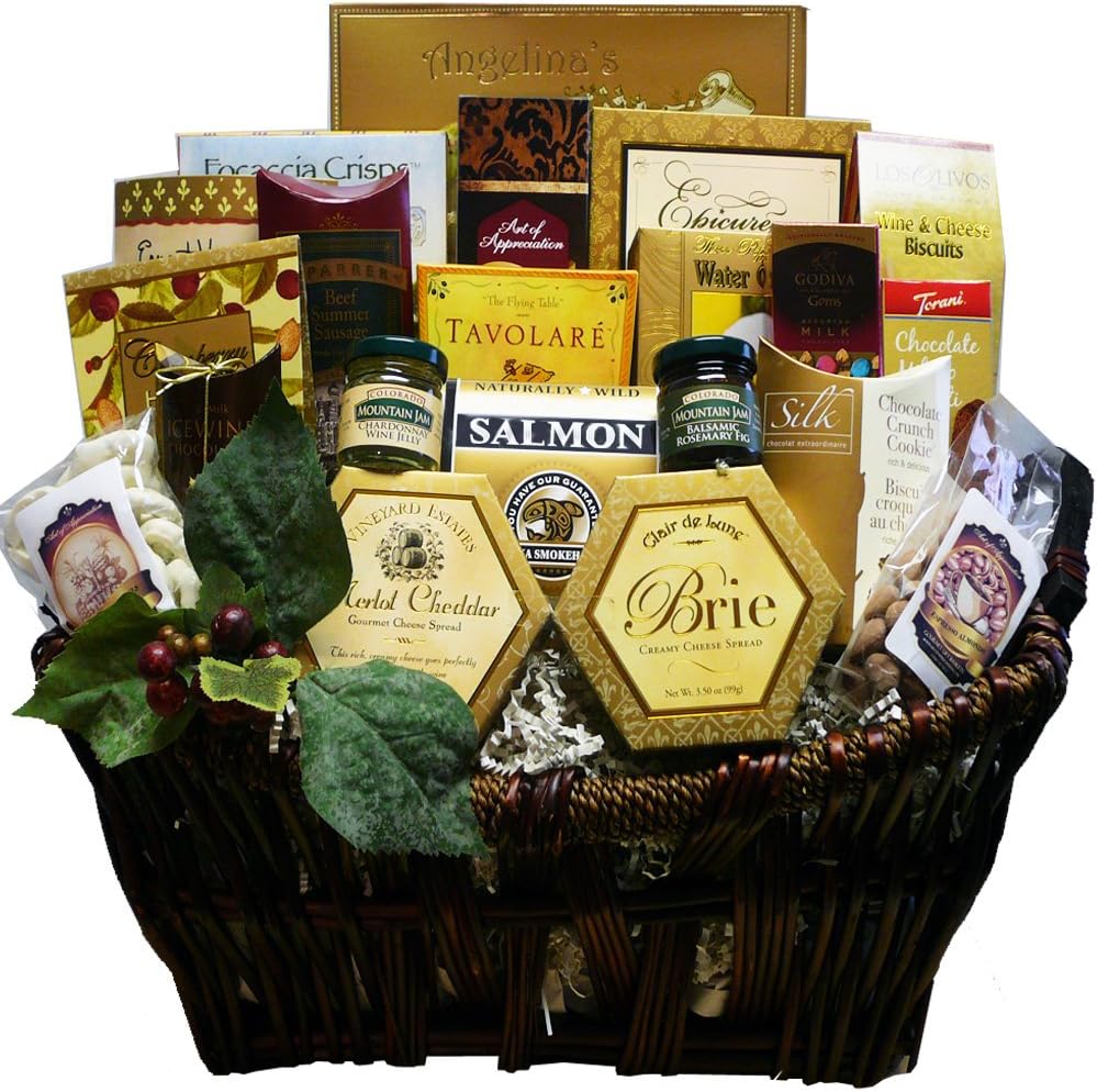 Pick of the Season Gourmet Food Gift Basket with Smoked Salmon (Candy Option)