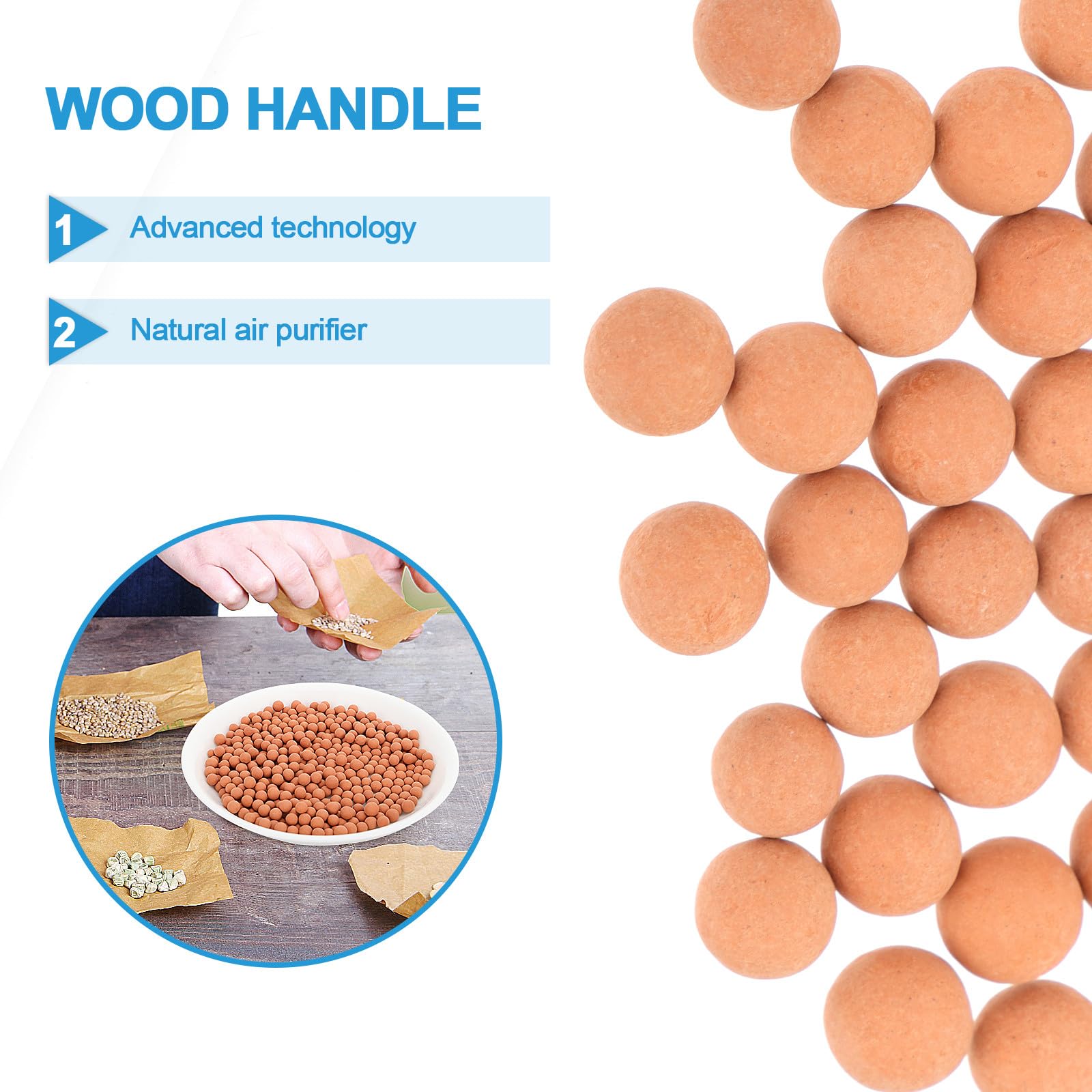 GALPADA Pierres de Céramsite pour Jardinage Hydroponique, Granulométrie Grosse et Petite, Couleur Terre Cuite, Paquet 1000g, Sol Drainant pour Pots de Fleurs, Culture sans Terre