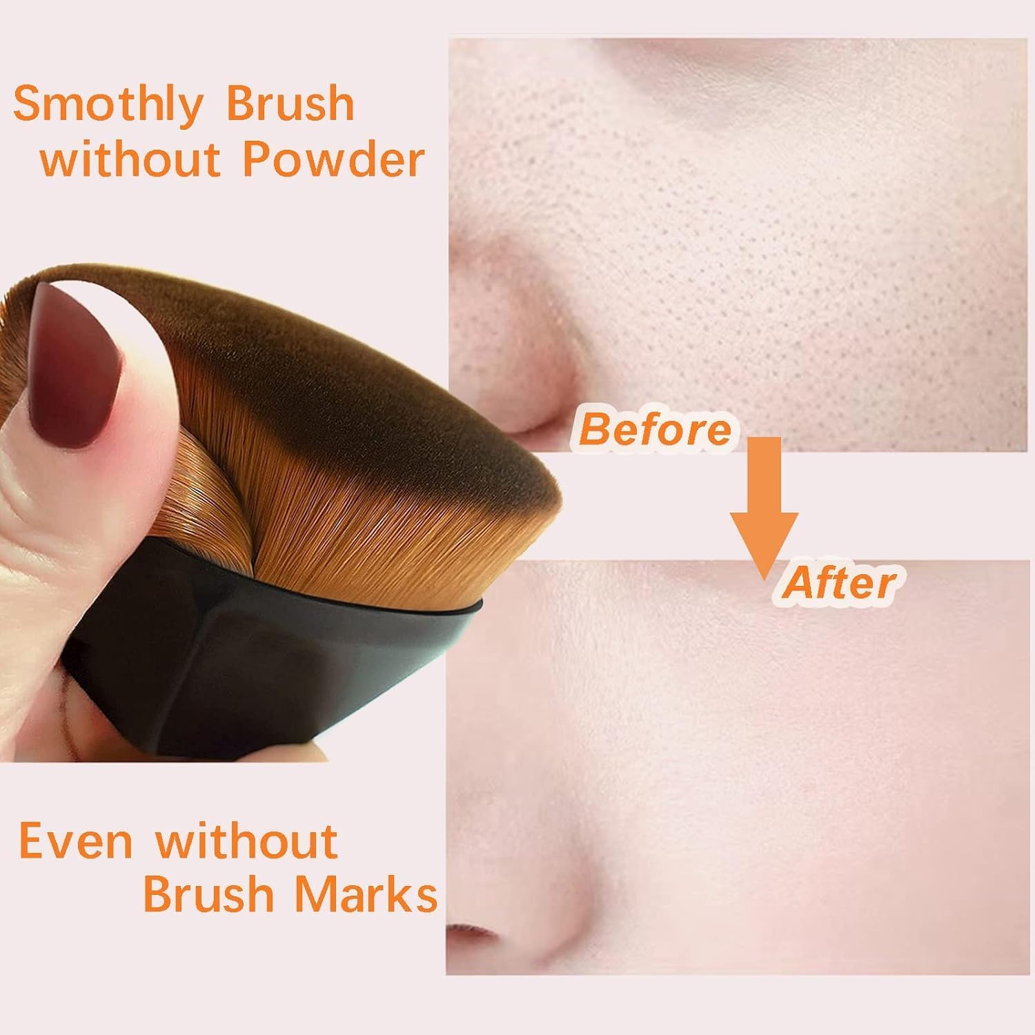 NYLI Professional Foundation brush for face makeup | Hexagon Contour Kabuki Face Brush for makeup Blending Liquid, Cream, Powder | Flat Top Kabuki Compact brush for face makeup with Protective Case 1