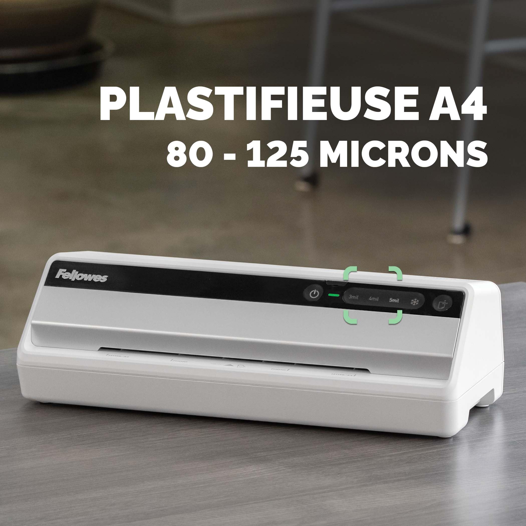 Fellowes Plastifieuse Saturn 3I A4 30cm/min 80-125 microns 3 réglages de température Gris Clair/Noir