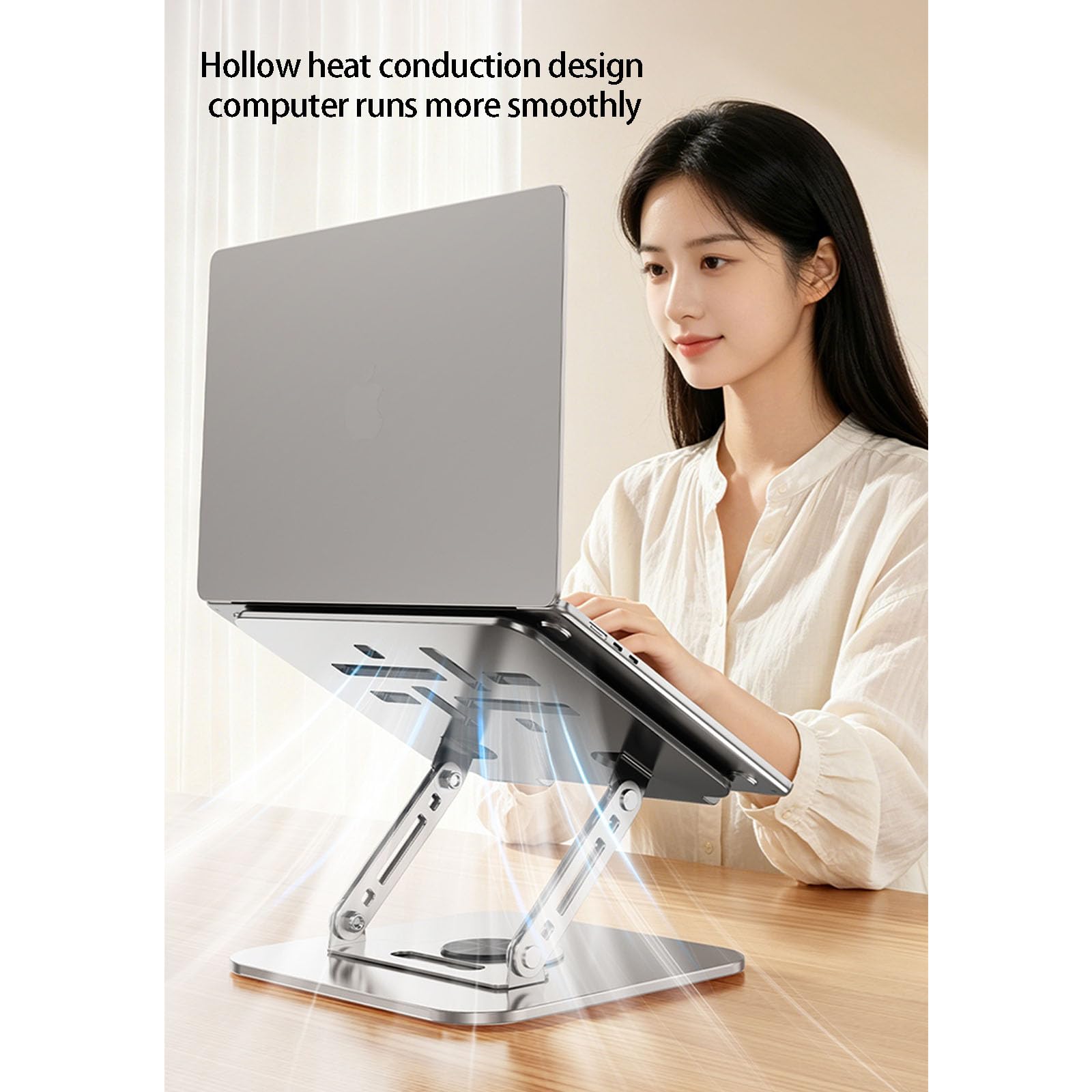 Klappbarer Laptopständer für den Schreibtisch, Silver