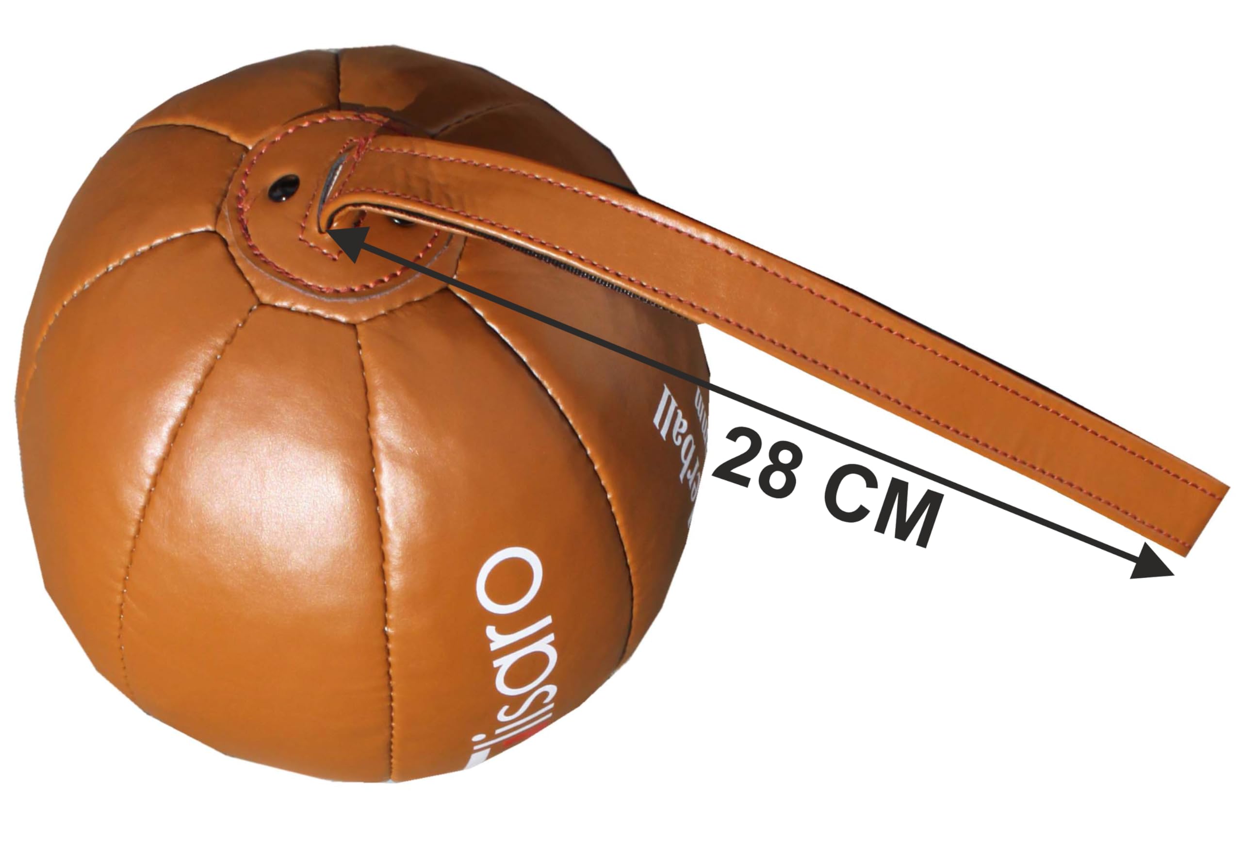Lisaro Schleuderball aus PU-Leder 2000gramm, Durchmesser Ca. 18-20 cm. Farbe Braun/Natur, Size 2000 Gramm (2-Kg),