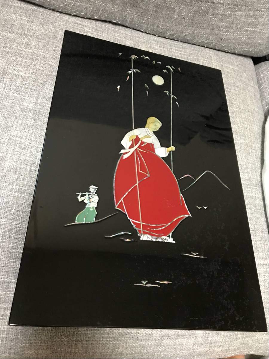 螺鈿細工 漆工 壁飾り 螺鈿 螺鈿細工 漆工 壁飾り 古美術品 漆芸 伝統工芸 2枚セット