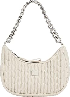 Tommy Hilfiger TJW ICONIC SHOULDER QUILTED Kadın Çanta, Bej, Tek Beden