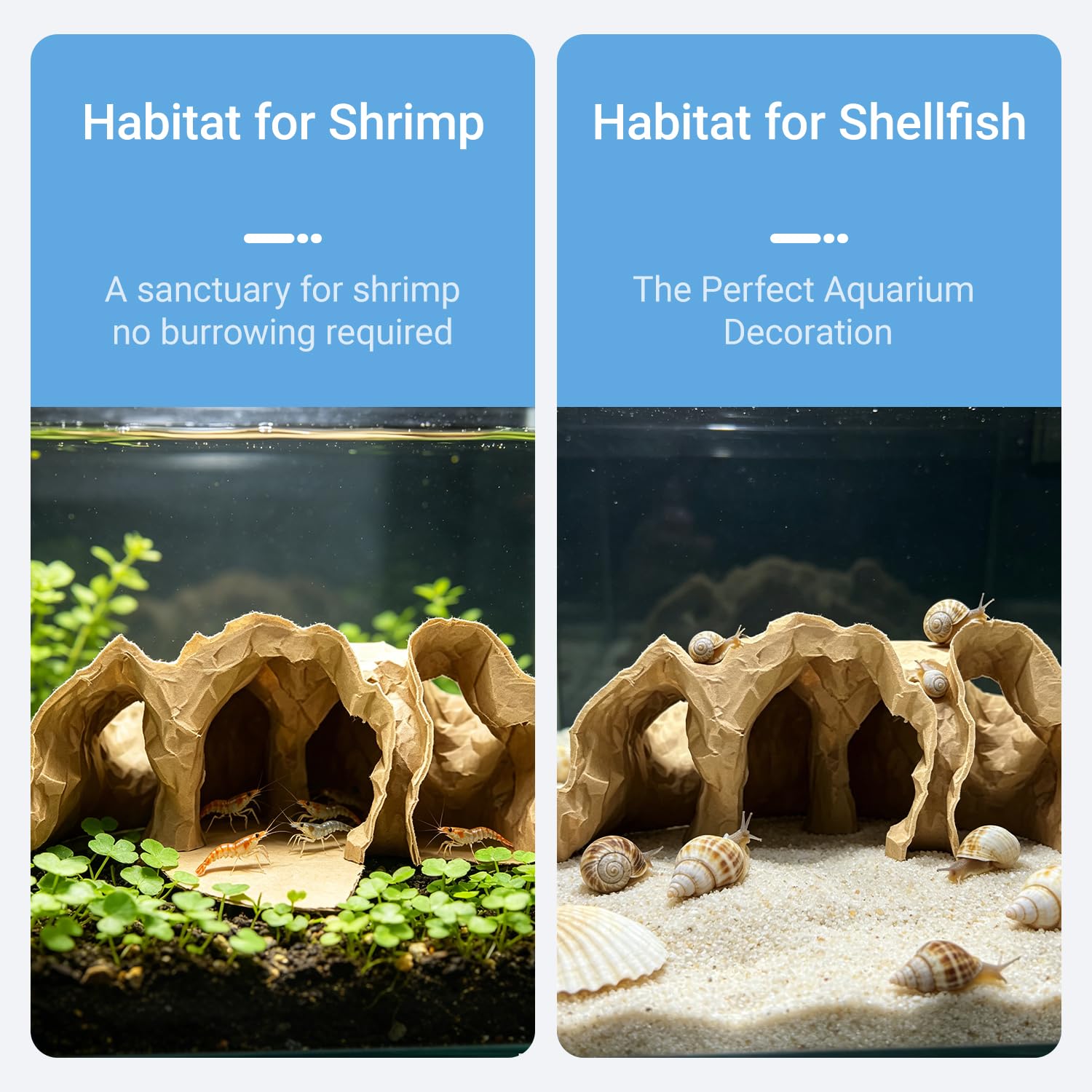 Unterirdisches Fischversteck in Holzoptik – 3D Gedruckte Welshöhle & Garnelen-Zuchthöhle für Aquarien, Mehrkammer Deko für Welse, Garnelen und Jungfische