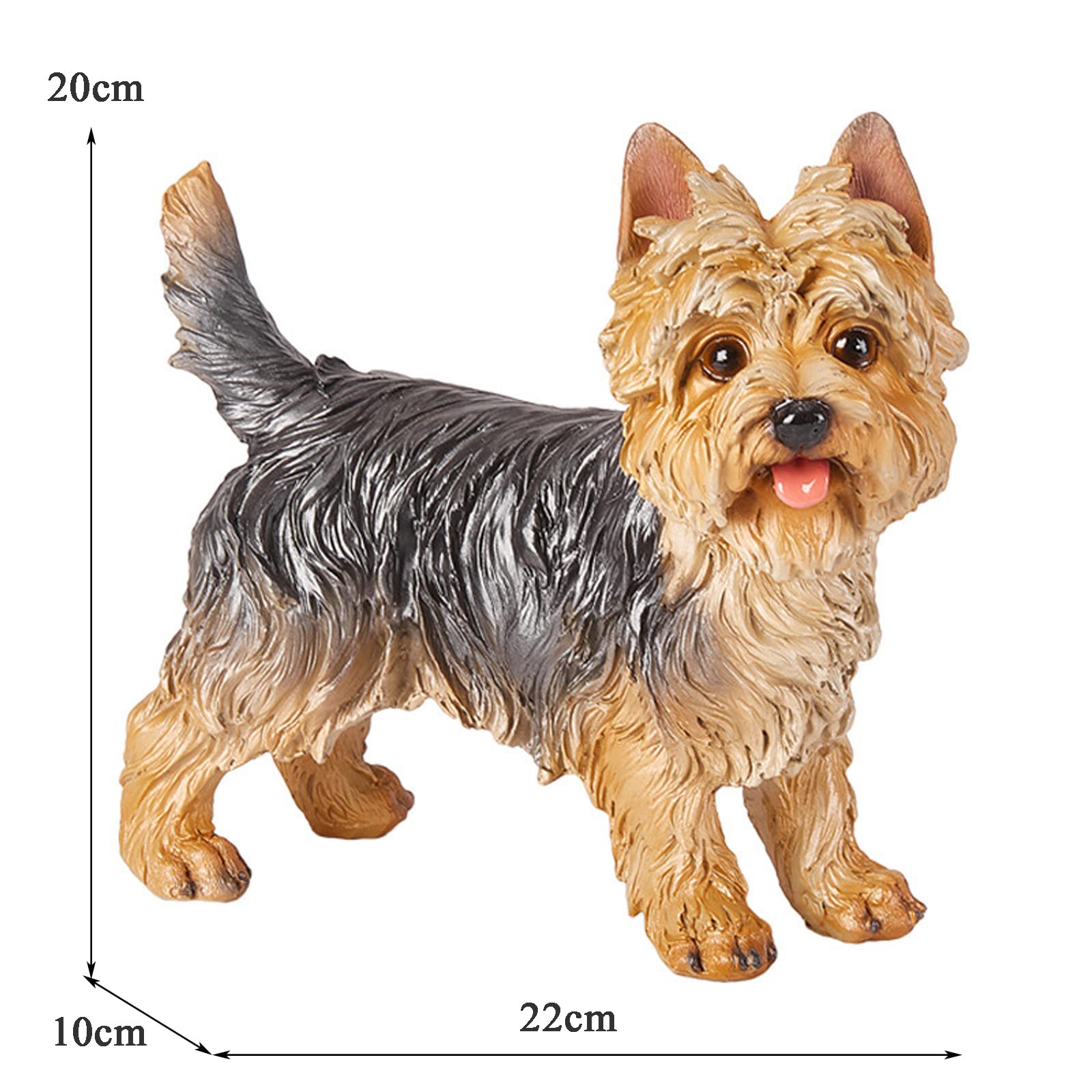 MBROS Estatuas de jardín de Animales, Estatua de Resina de Yorkshire Terrier, Adornos de Perro de simulación, Estatua de Perro, Sala de Estar, Muebles para el hogar, Decoraciones de jardín