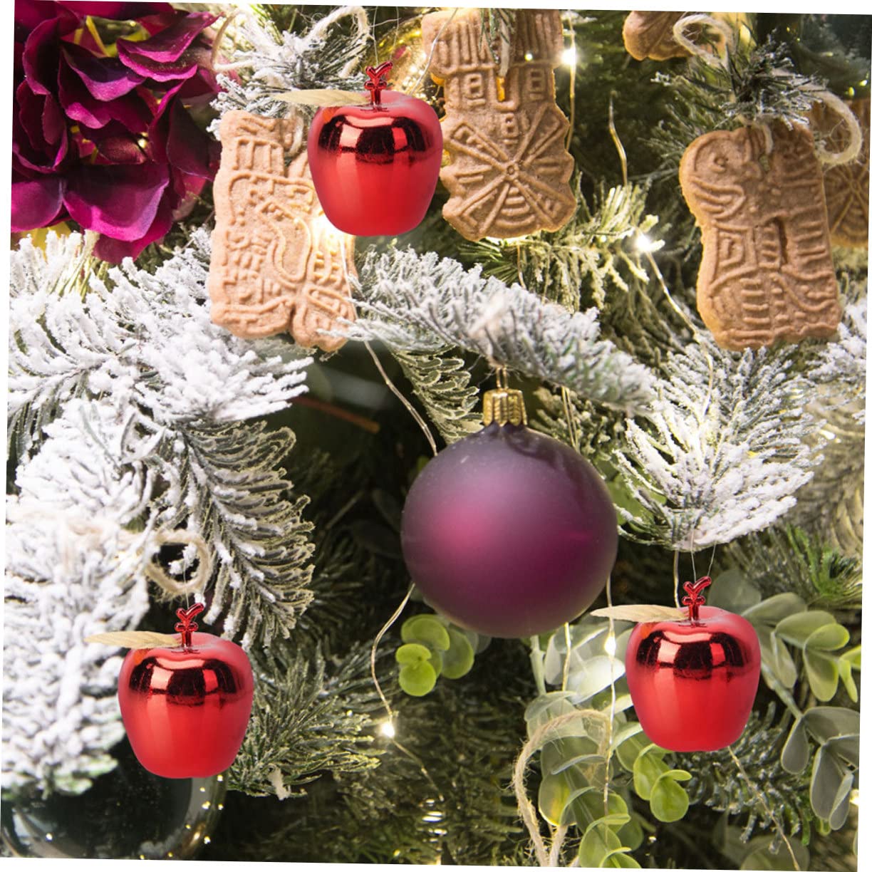 PRETYZOOM 54 Piezas Colgante navideño Manzana Colgantes navideños Christmas Tree Adornos Colgantes de Manzanas Rojas Ornamento del árbol de Navidad Colgante de árbol de Navidad Rojo