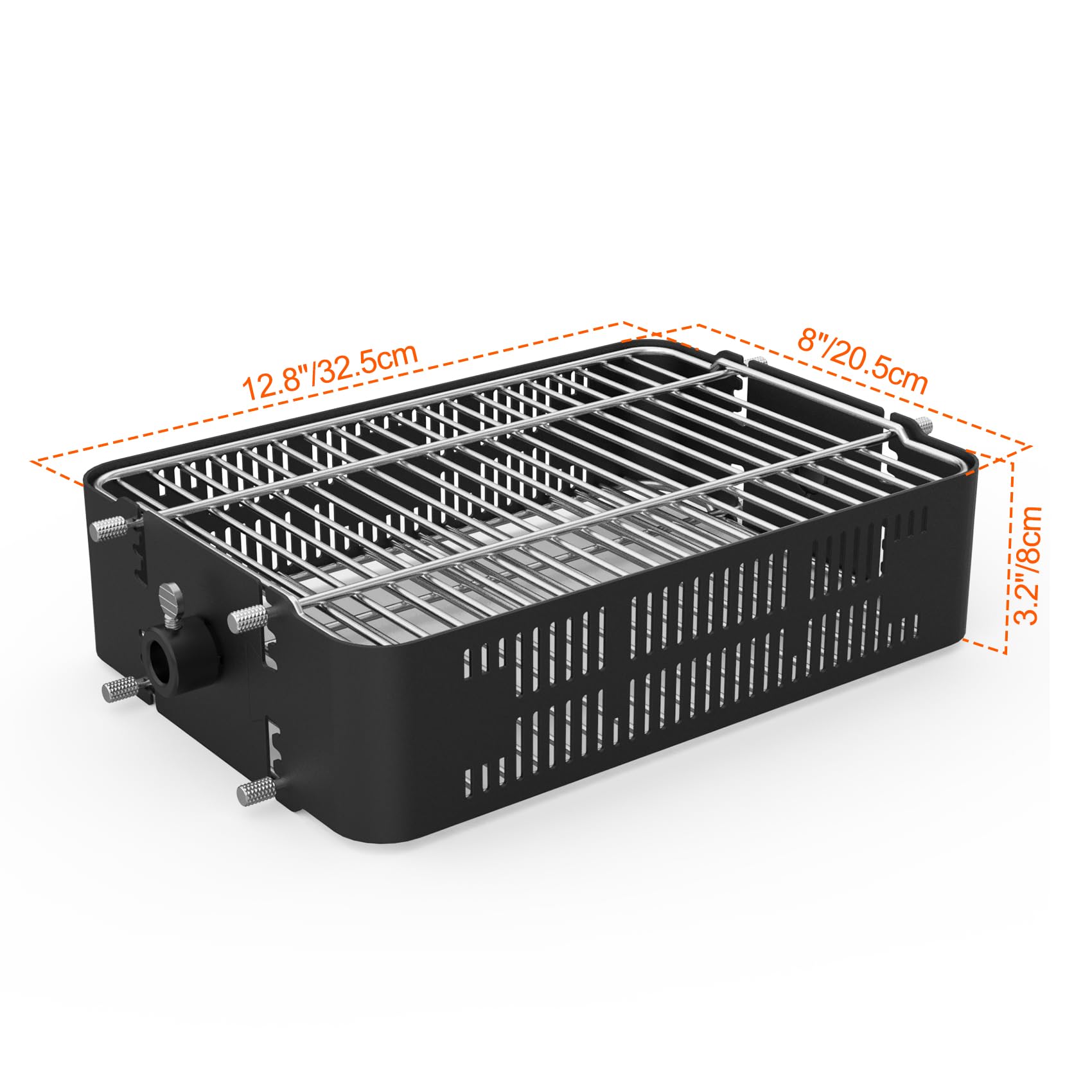 onlyfire Regulowany kosz z rożna, płaskie obrotowe klatki ze stali nierdzewnej pasują do sześciokąta 1/2", sześciokąta 3/8", kwadrat 3/8" i 5/16" kwadratowy rożen rożen i większość grillów Chacoal,