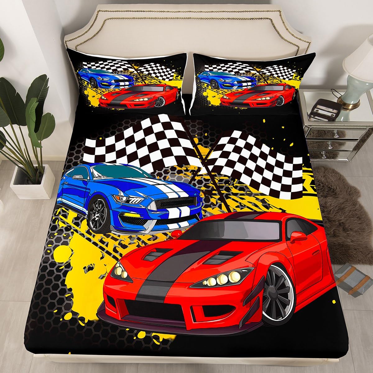 ✳️専用です✳️　シーツ&枕カバー Amazon.co.jp: レーススポーツカーベッドシーツセットスピード