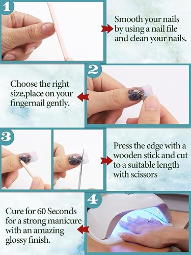 Miniatura 5 de Kalolary Tiras de esmalte de uñas de gel, calcomanías de esmalte de uñas de gel de envoltura completa, más brillantes y de larga duración, envoltura