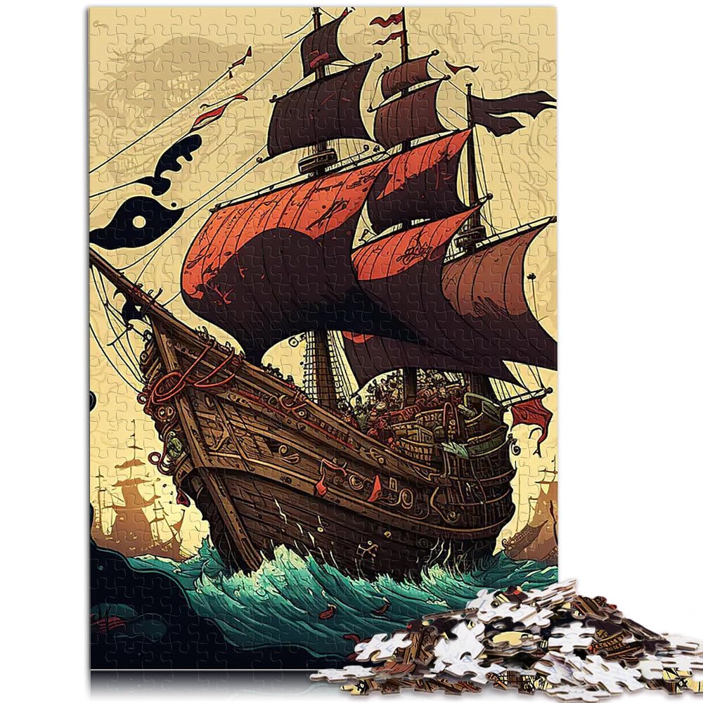 Puzzle 2000 pezzi per adolescenti nave pirata Giocattoli educativi per l'apprendimento Giochi per famiglie regali per amici e familiari 70x100cm