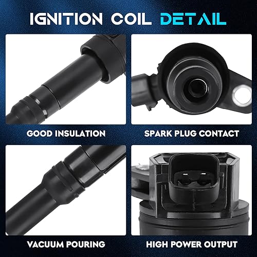 Miniatura 9 de Juego de 4 bobinas de encendido azul compatibles con Hyundai Elantra 1.8 2L 2011-2020, Tucson 2L 2014-2017, Kia Soul 2012-2015, Kia Forte Koup 1.8L