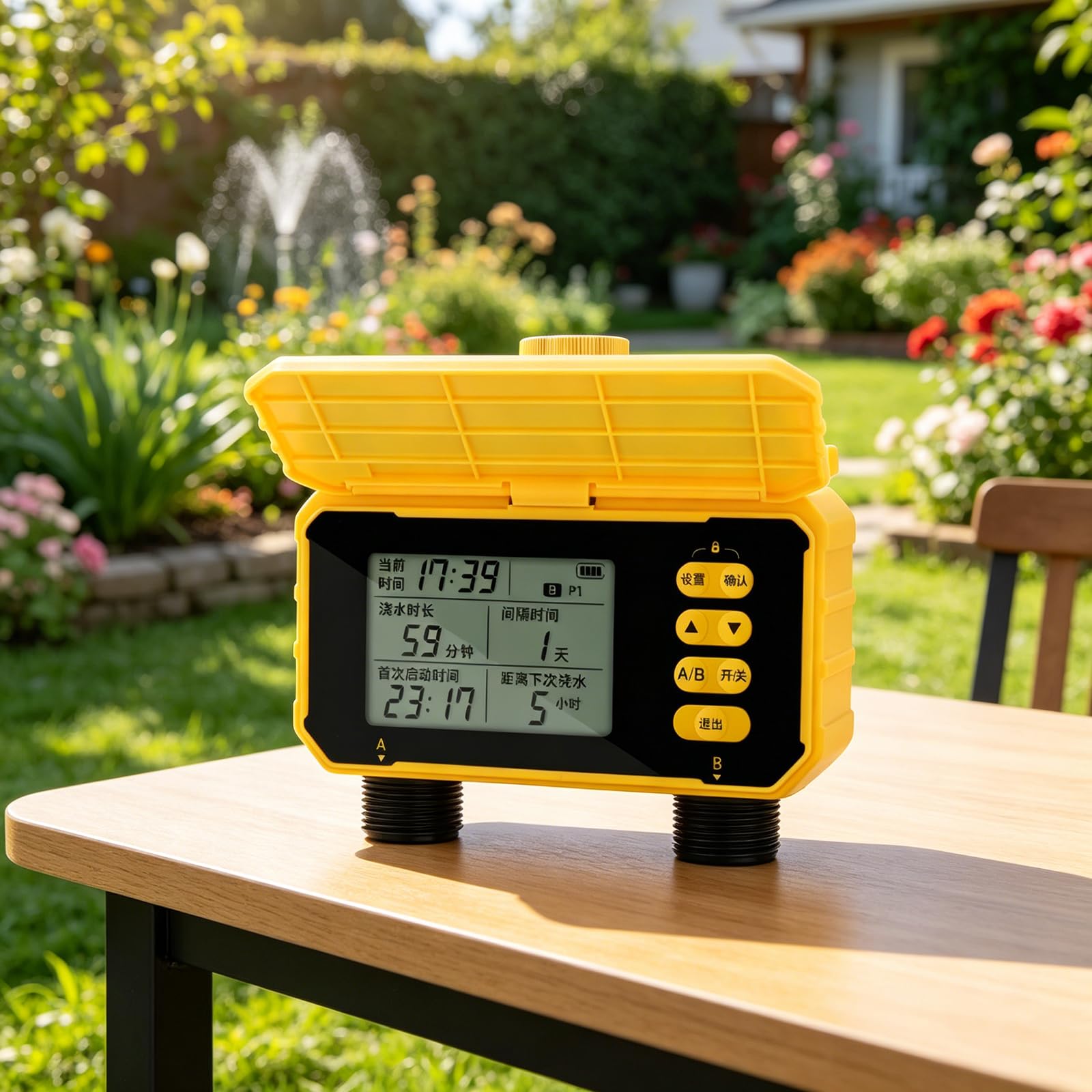 Dispositivo di irrigazione automatico per giardini con pianificazione esatta e robusto ABS Build Grass Irrigatore Timer
