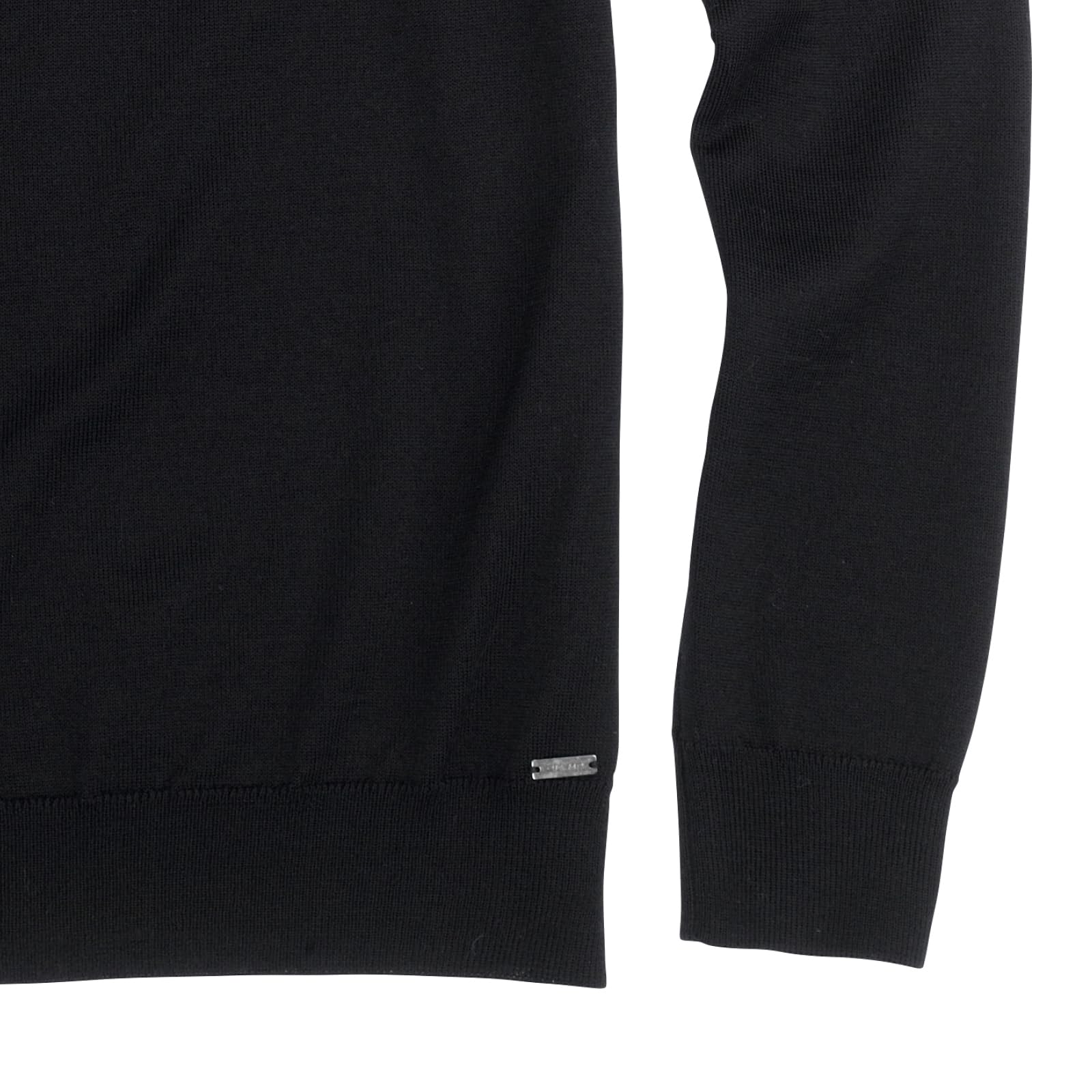 Olymp Pullover L Rundhals Merinowolle Schwarz