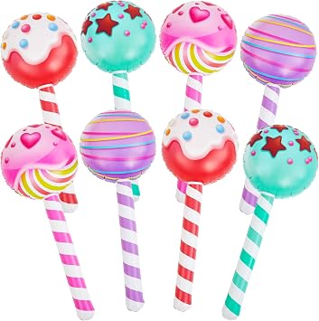 Poen 8 Pcs Giant Lollipop Candy Balloons 31.5" Inflatable Lollipop, Cute