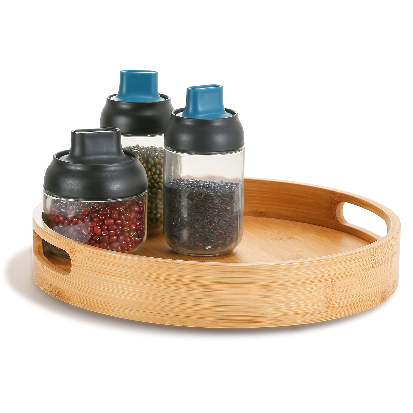 HomeraysLazy Susan Turntable 12inch 360° Rotating Spice Condiment Holder Turntable Cupboard Organizer Revolving Spice Rack for Kitchen Cabinet (No direct contact with food)