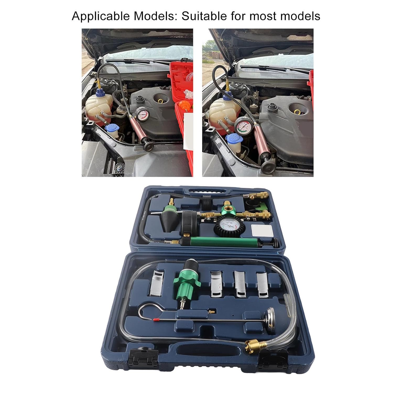 Coolant System Vacuum Refill Kit, Pressure Leak Tester, Antifreeze Filler Set with 15Pcs Accessories, Accuracy Pressure for Most Vehicles, Automotive