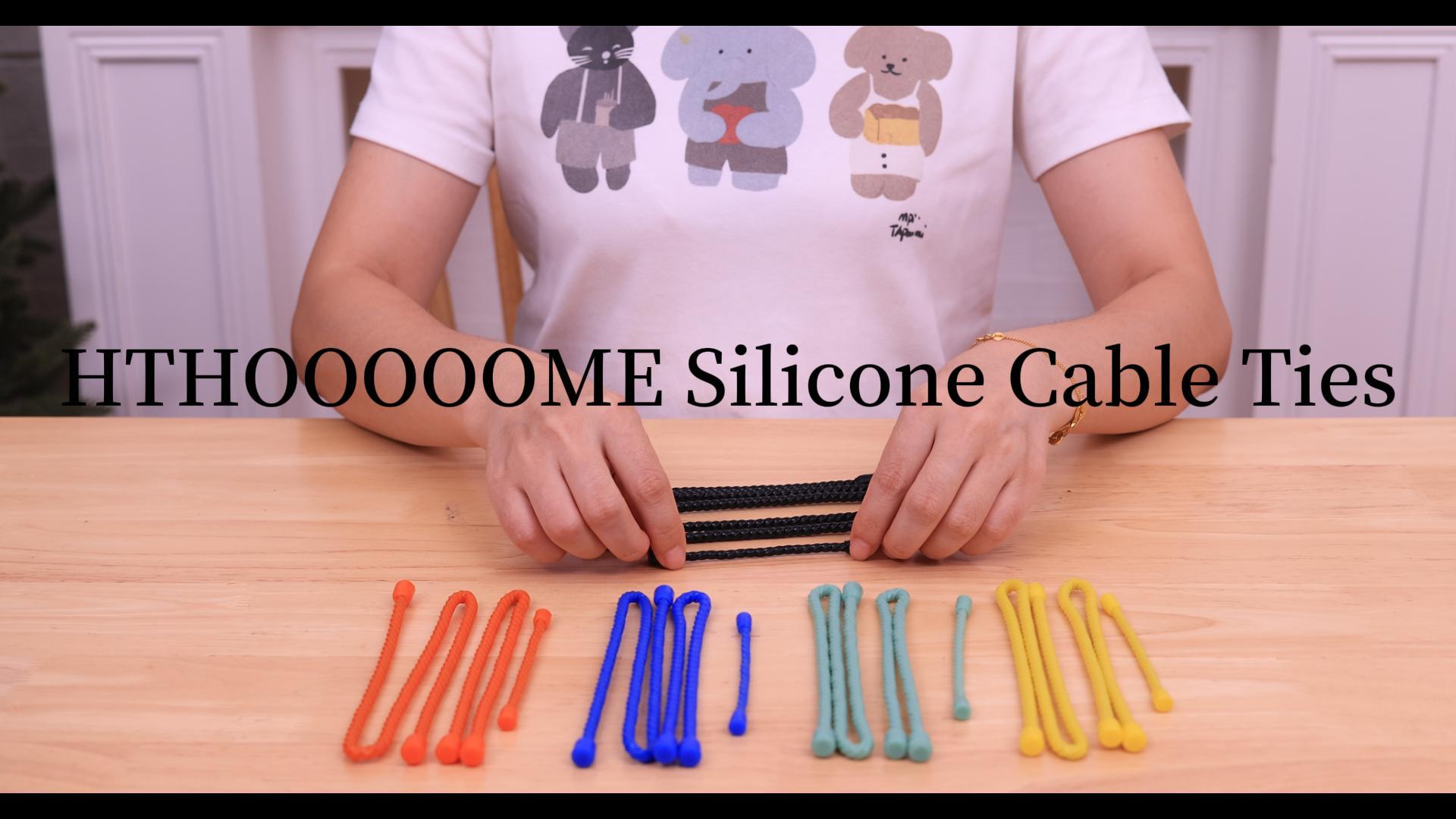 Lot De 8 Attaches De Câble En Silicone De 10,2 Cm, Attaches