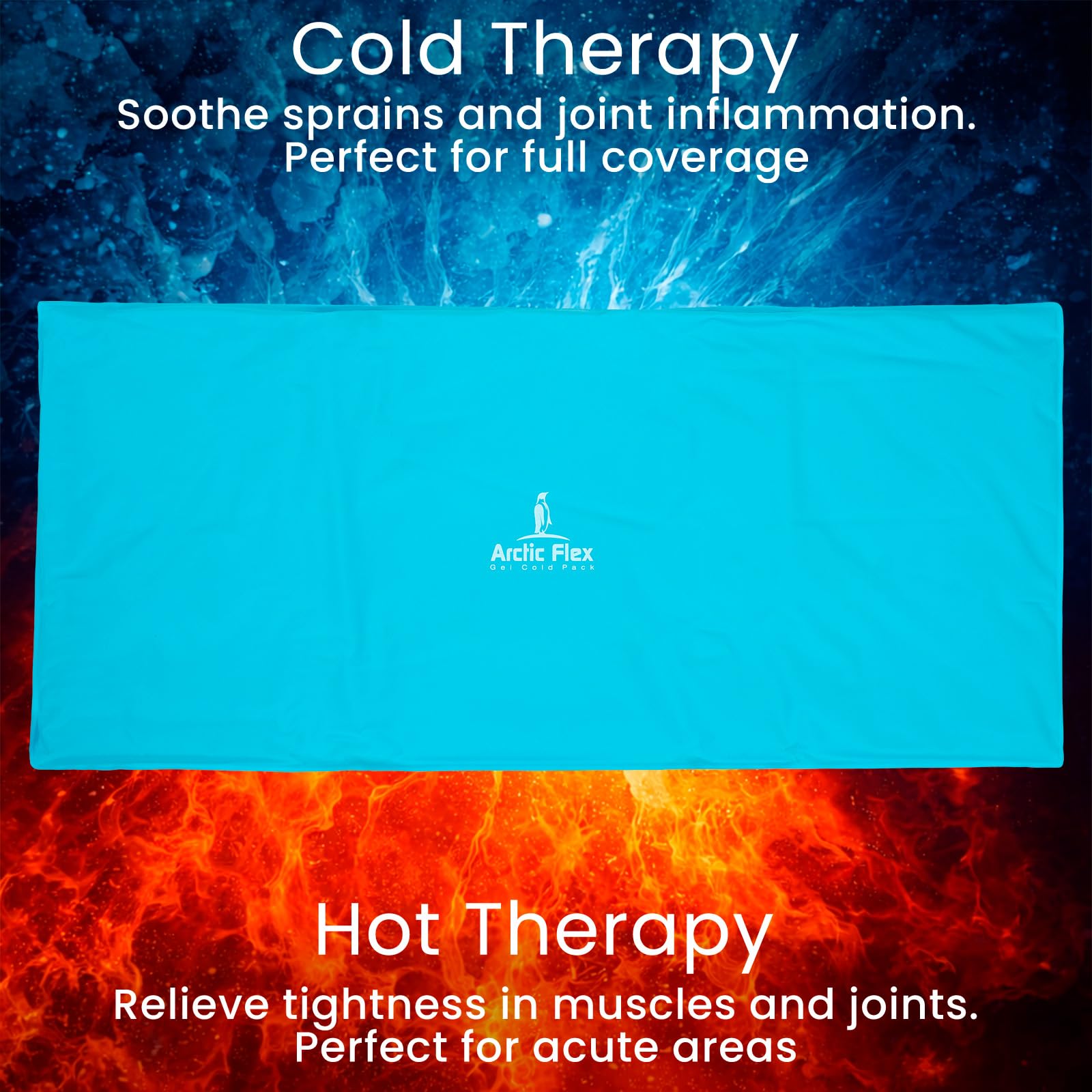 Arctic Flex Bolsas de hielo reutilizables para lesiones – Paquetes flexibles de frío caliente – Envoltura de hielo de gel de terapia con correas – Tobillo, codo, rodillas, pie, brazo de cadera,