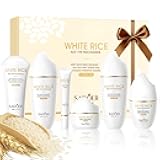 For SADOER Rice Niacinamide Skincare Set - 6 Piece Firming Skincare Kit with Cleanser, Toner, Lotion, Eye Cream, Face Cream & Serum for Daily Facial Care