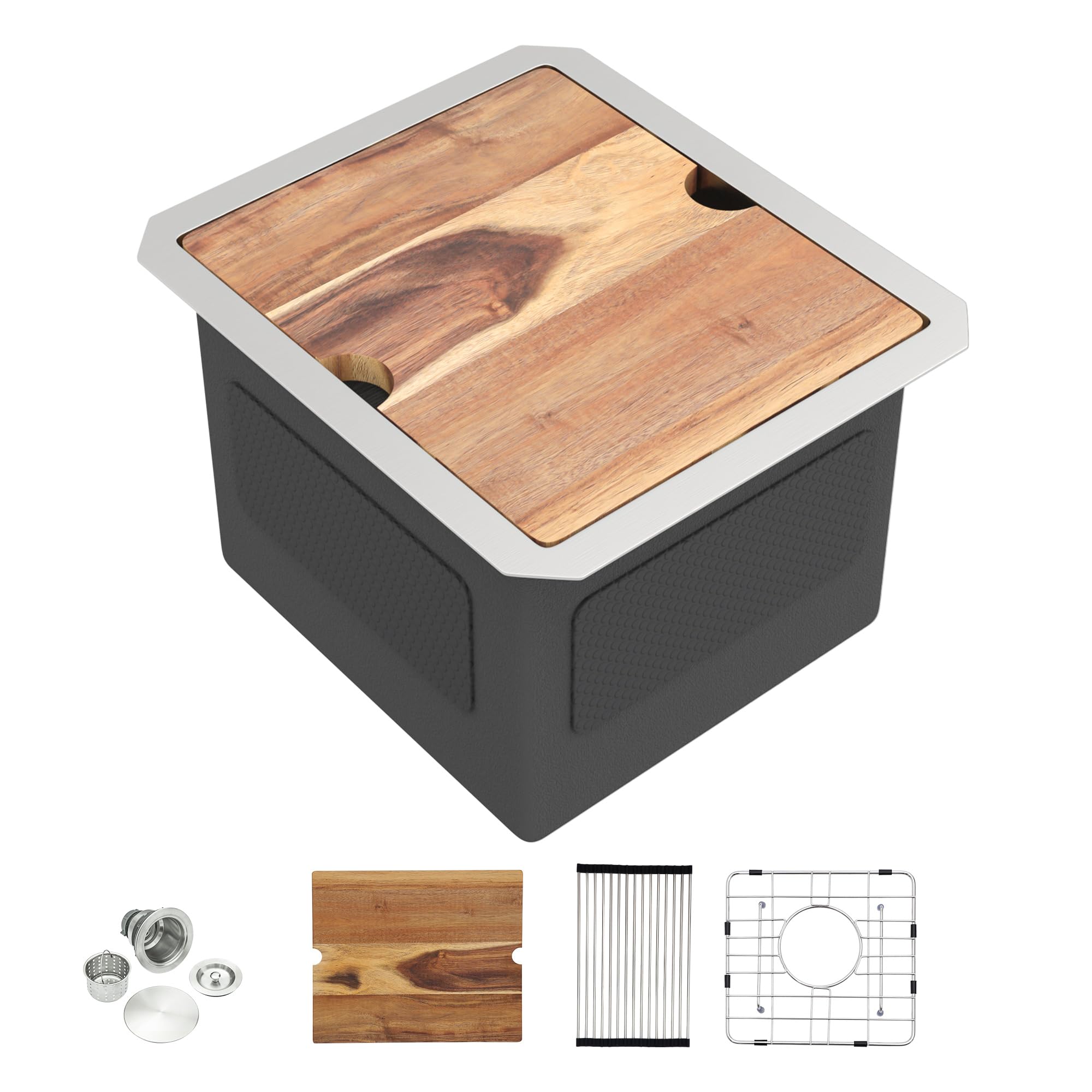 13"x15" Bar Prep Sink Undermount Workstation