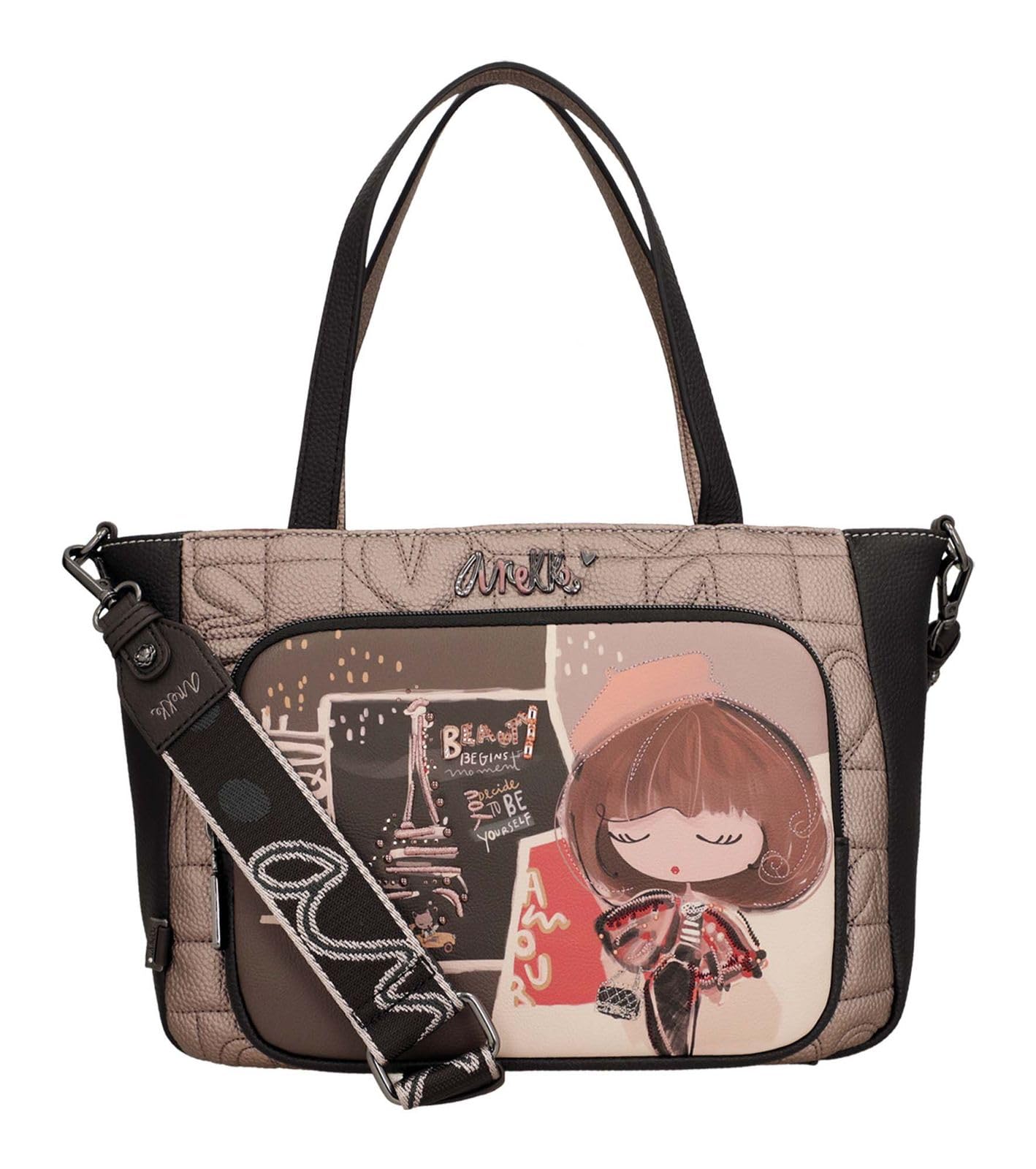 Anekke Bolso de Asa Corta Colección Mademoiselle | Bolso para Mujer con Cierre Cremallera y Varios Compartimentos | Medidas 29x23x10 cm