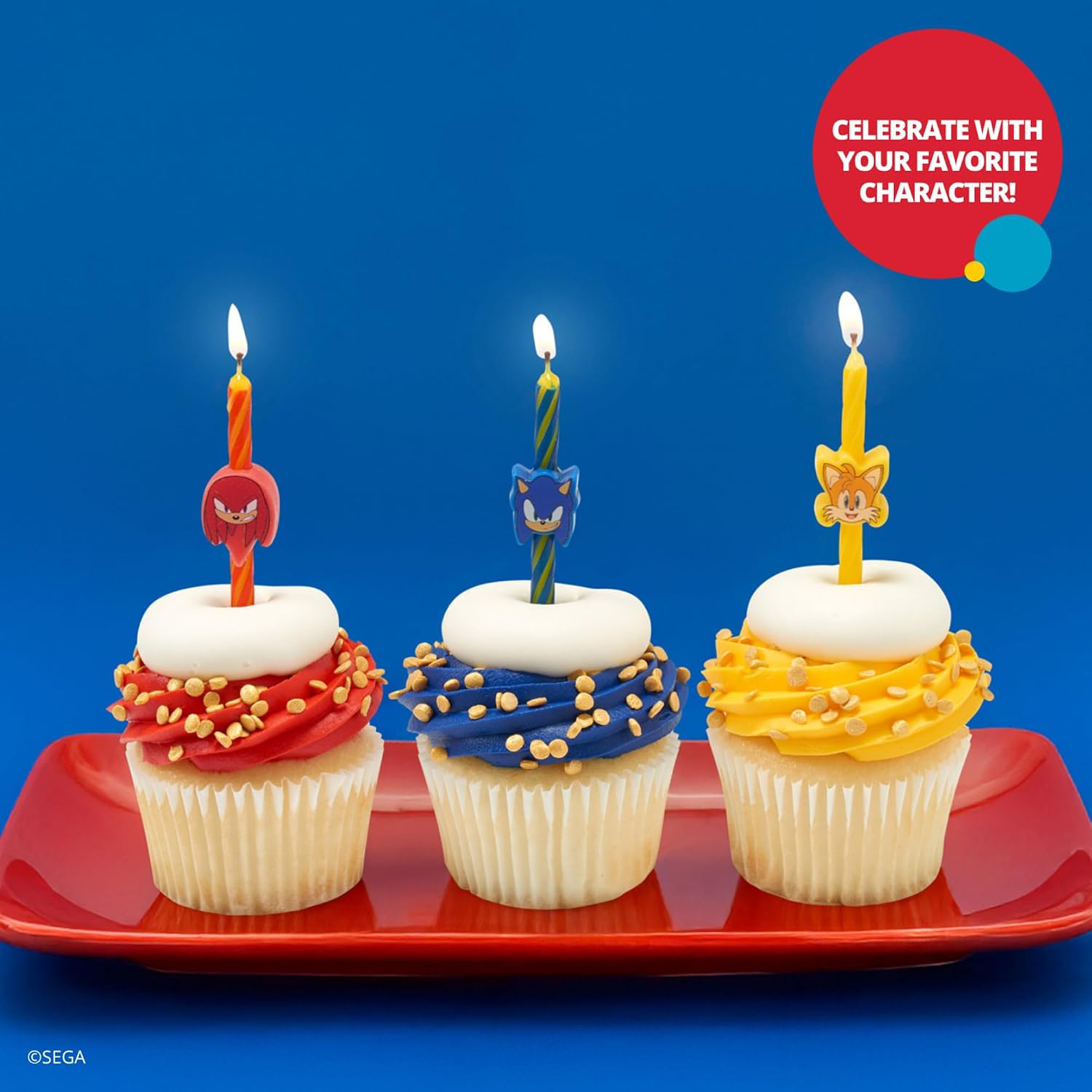 Sonic the Hedgehog Birthday Candles | Cake Decoration Toppers | 6 Count