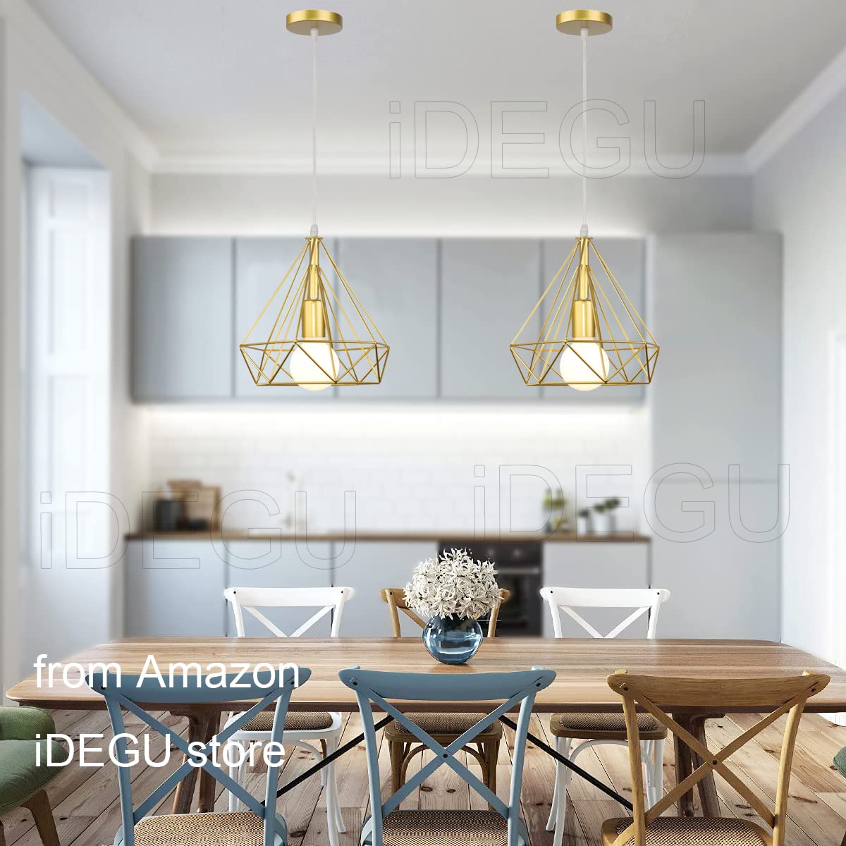 Lampadario Soffitto Vintage Oro - Diamante Metal 25cm Con Attacco E27 - Foto 2