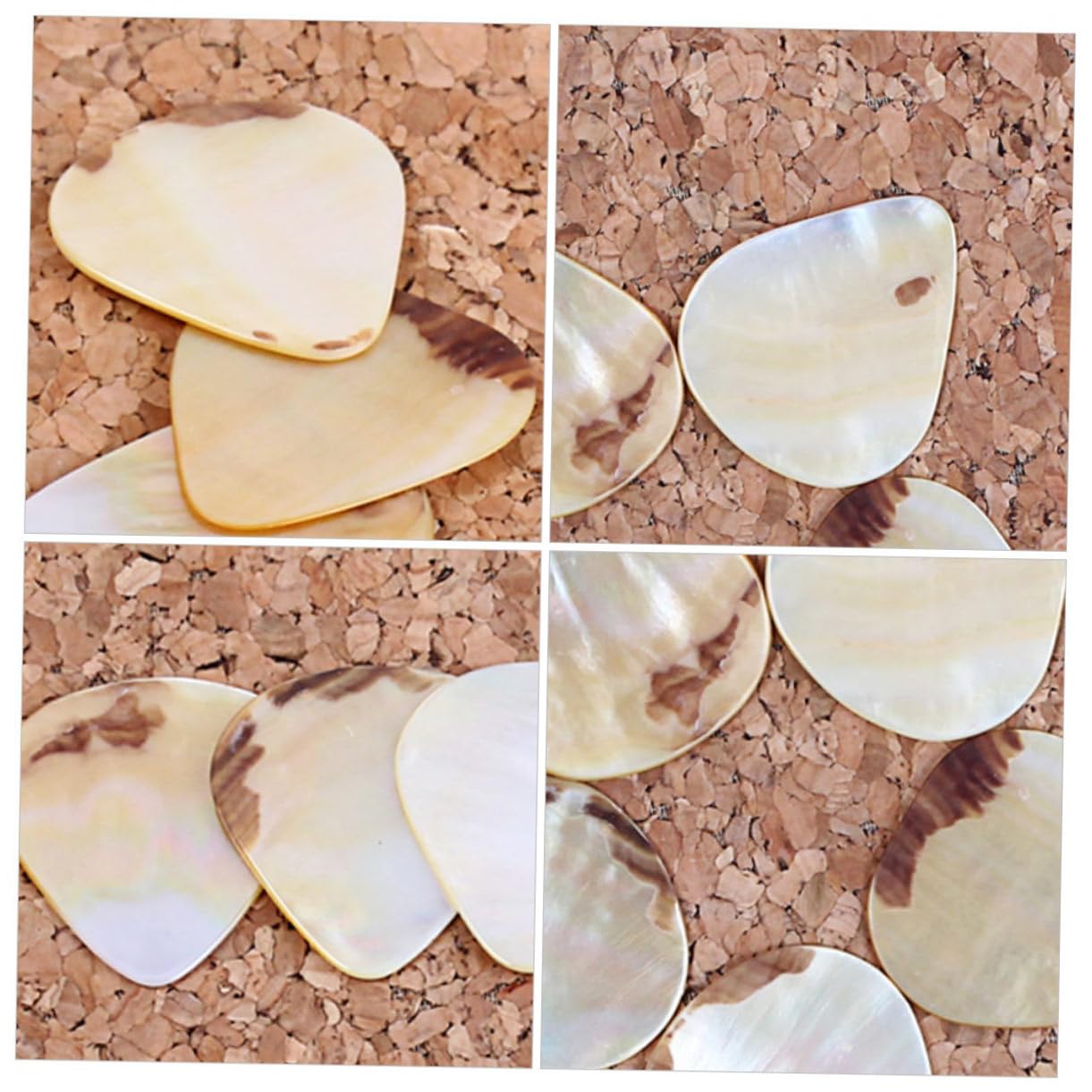 VICASKY 15piezas Púas De Guitarra De Concha Natural Plectros Suaves Para Guitarras Acústicas y Eléctricas Accesorios Musicales Duraderos y Ligeros