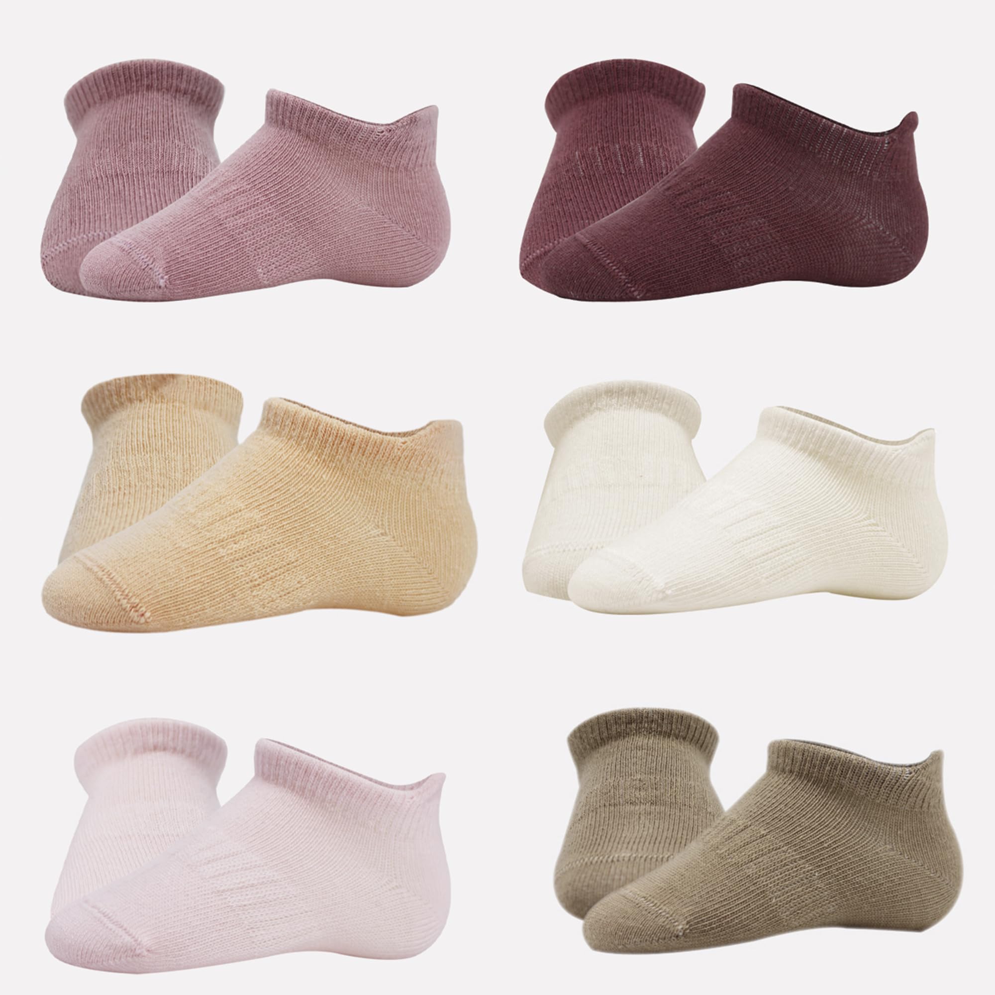bistyle Lot de 6 paires de chaussettes en coton pour nouveau-né de 0 à 6 mois à 3 ans - Chaussettes sans couture - Chaussettes pour garçons et filles