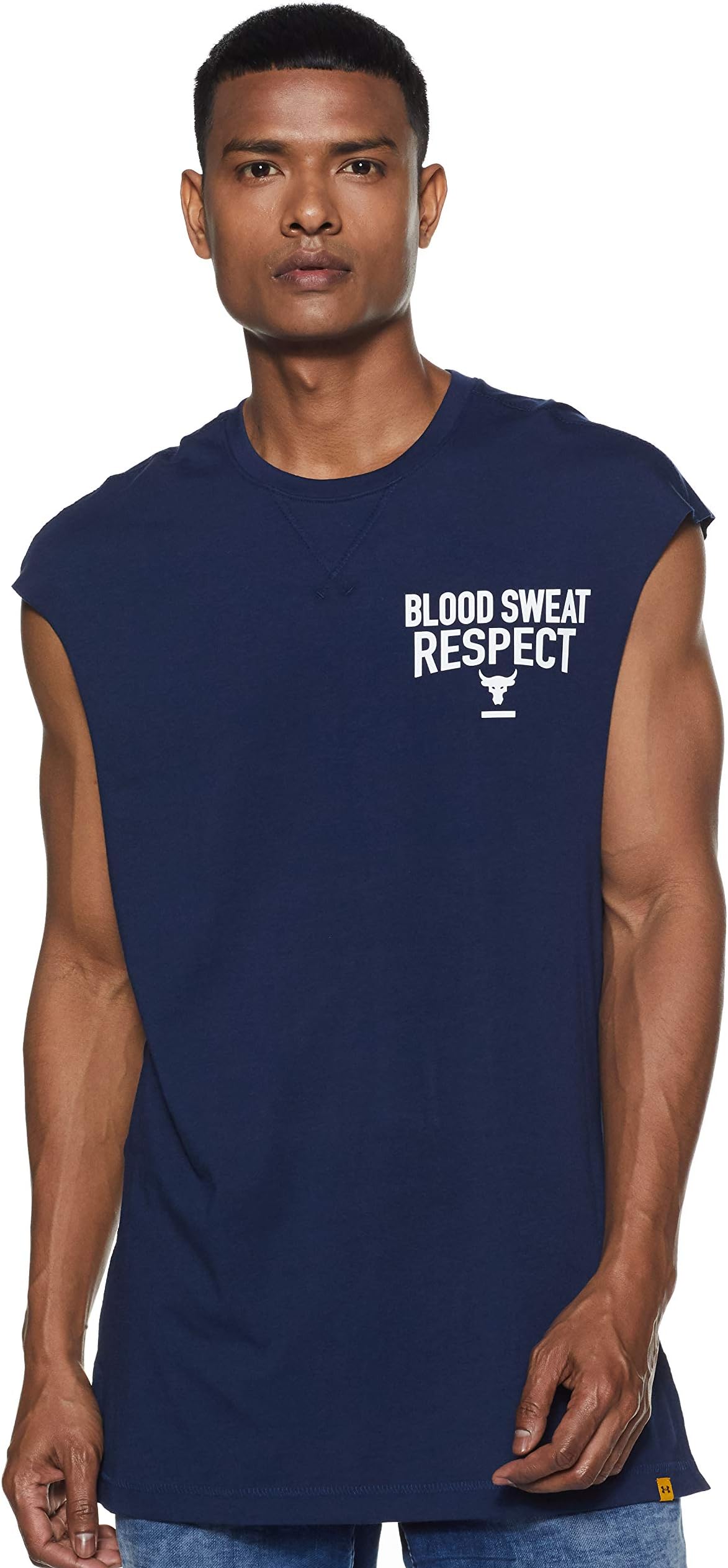 Project Rock B.S.R. Blood Sweat Respect Cut-Off Mens Vest Top (X-Small)